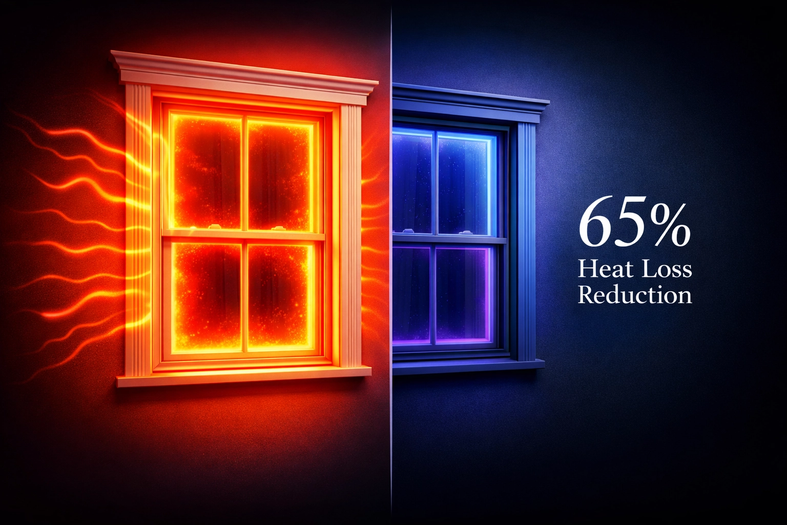 Thermal imaging comparison of single glazing heat loss vs secondary glazing energy efficiency