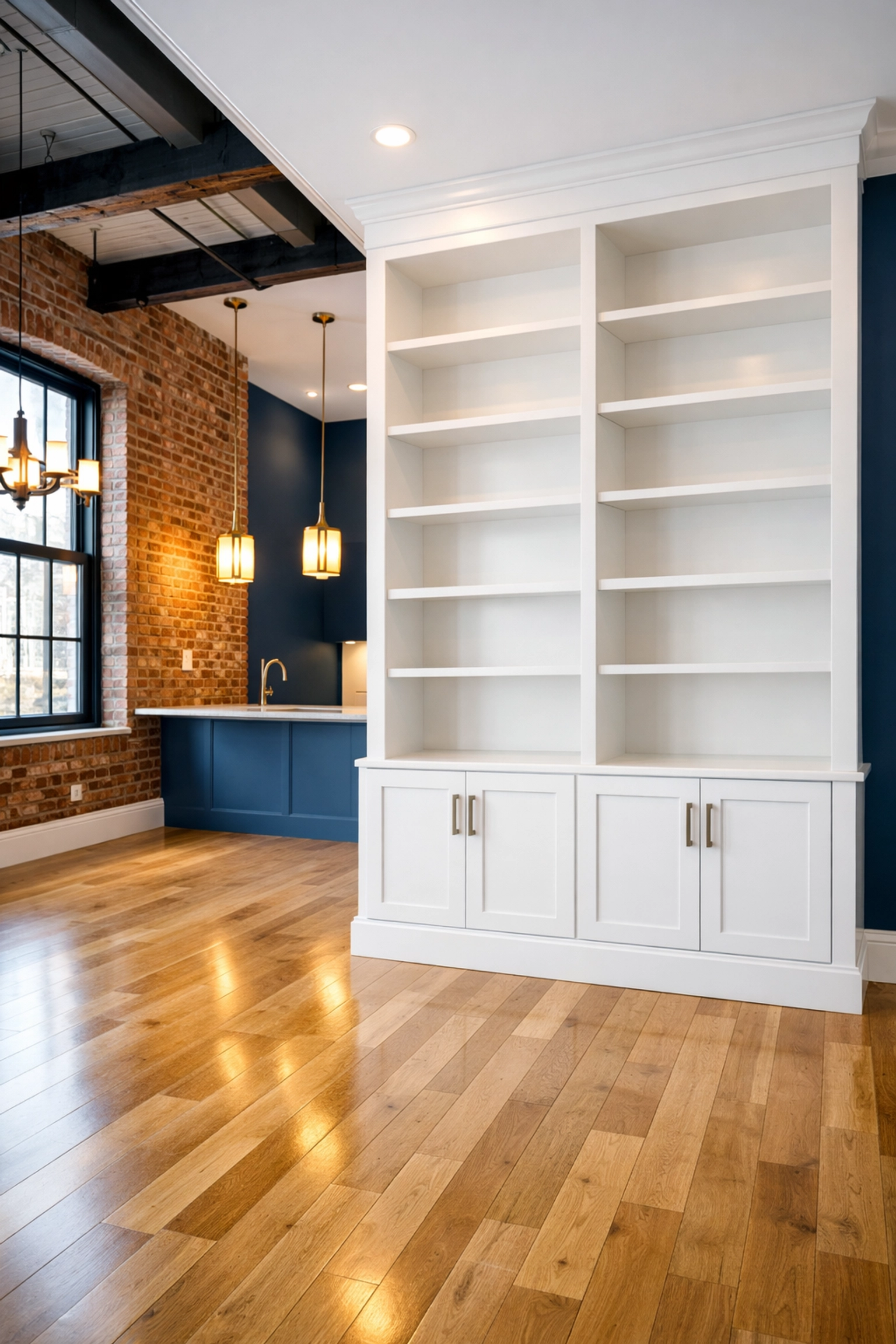 Dust-free luxury apartment interior after post-construction deep cleaning in Maynard.