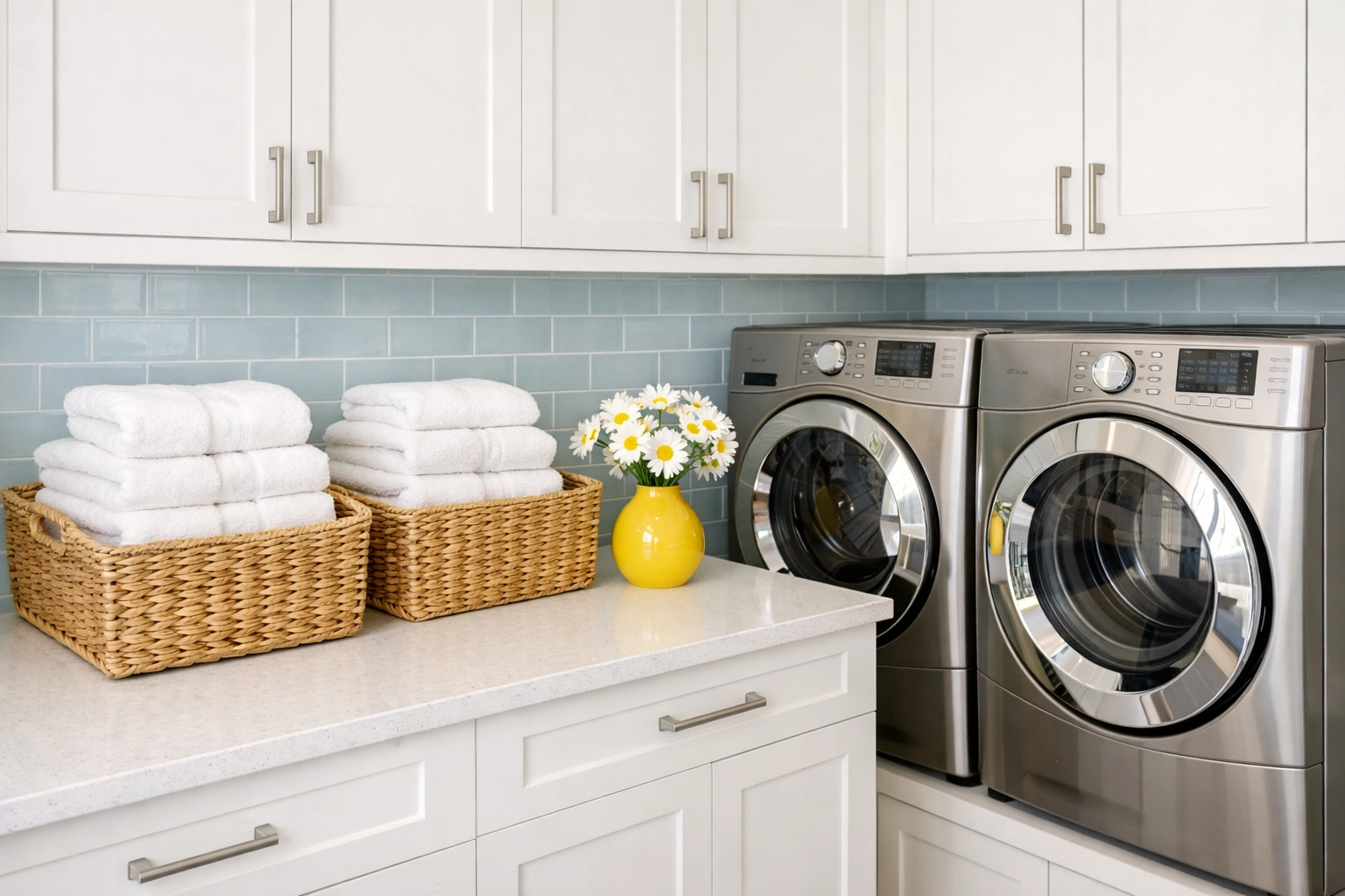Organized luxury laundry room in Sudbury demonstrating professional Sudbury luxury cleaning secrets.