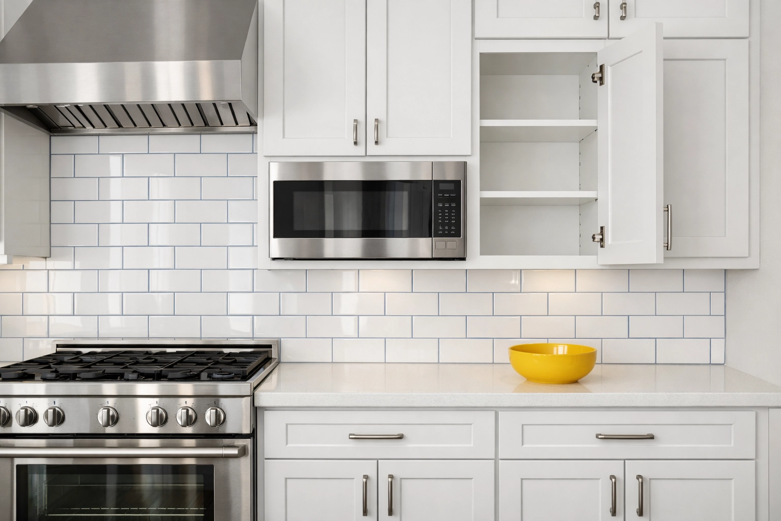 Spotless modern kitchen and oven documenting professional move-out cleaning results in a Worcester rental.