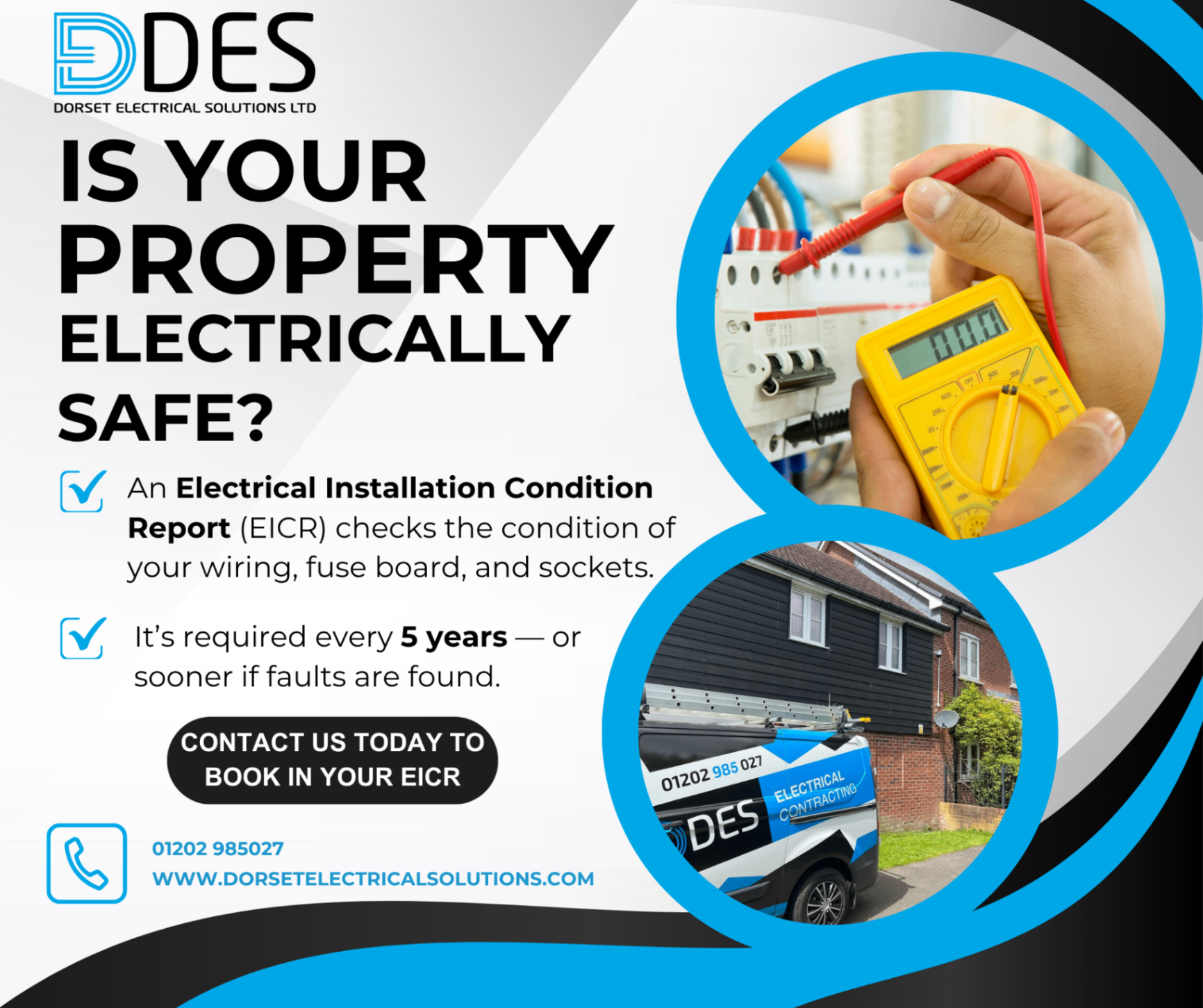 Dorset Electrical Solutions EICR Promotional Graphic