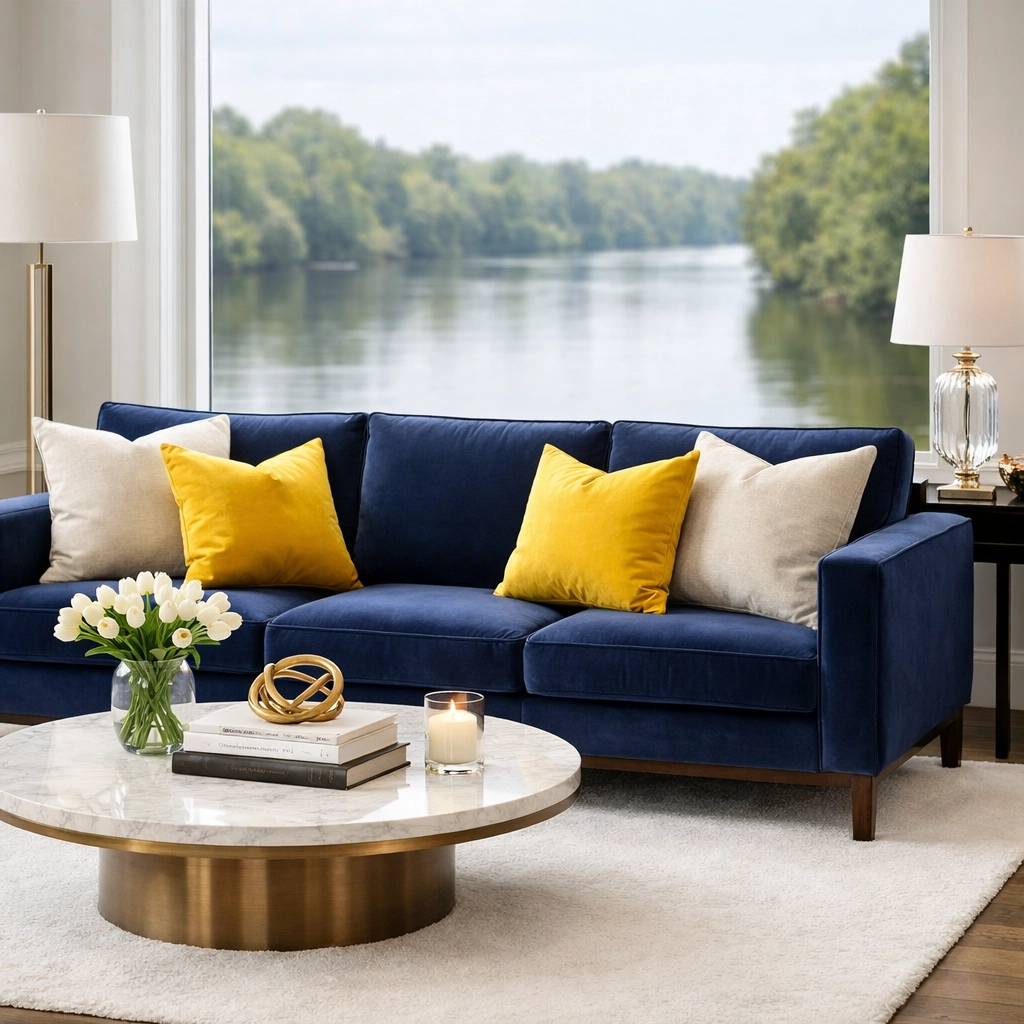 A perfectly dusted and organized living room showing the quality of house cleaning Lowell MA.