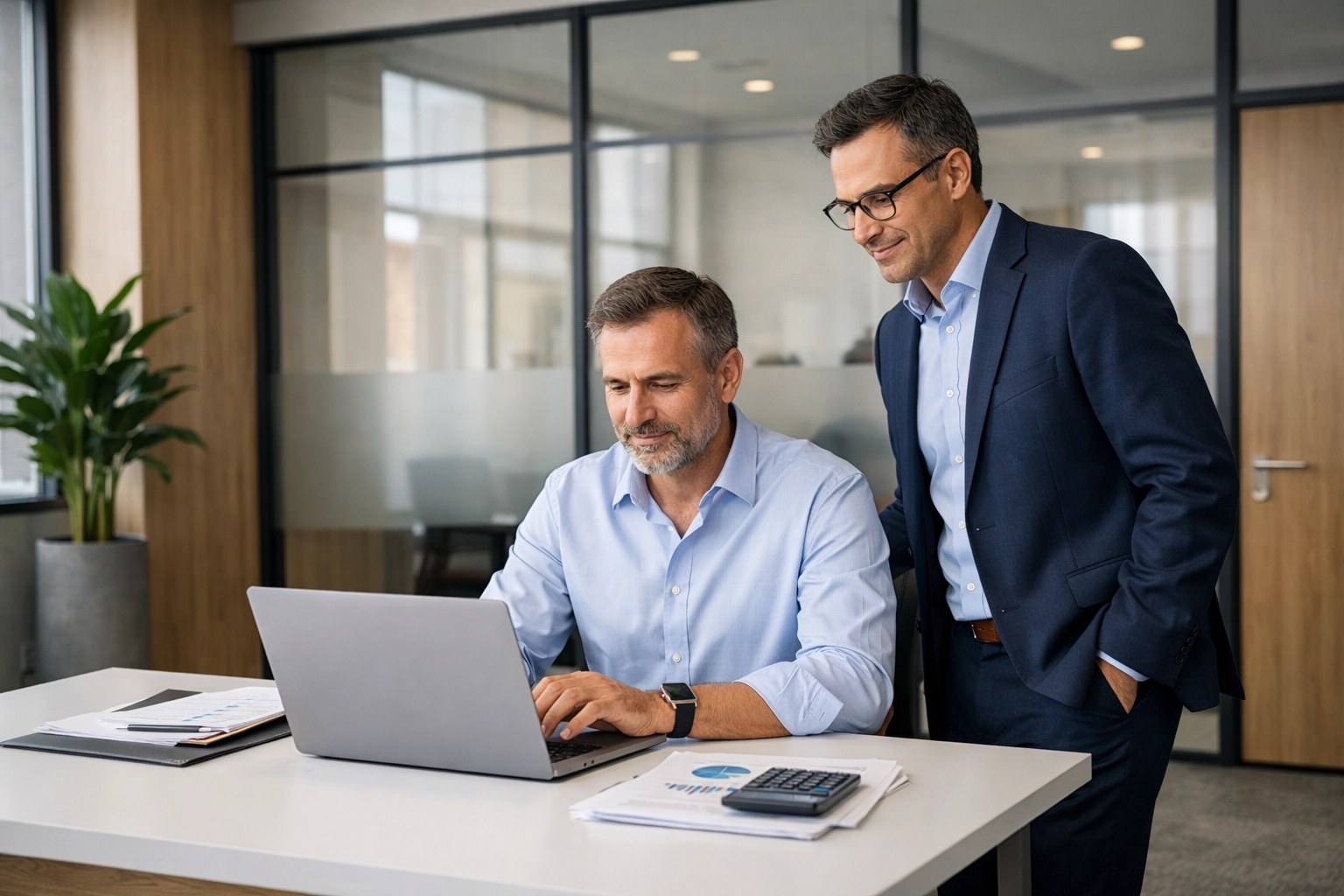 Tax preparers collaborating on e-filing workflows and ERO service compliance in a modern office.
