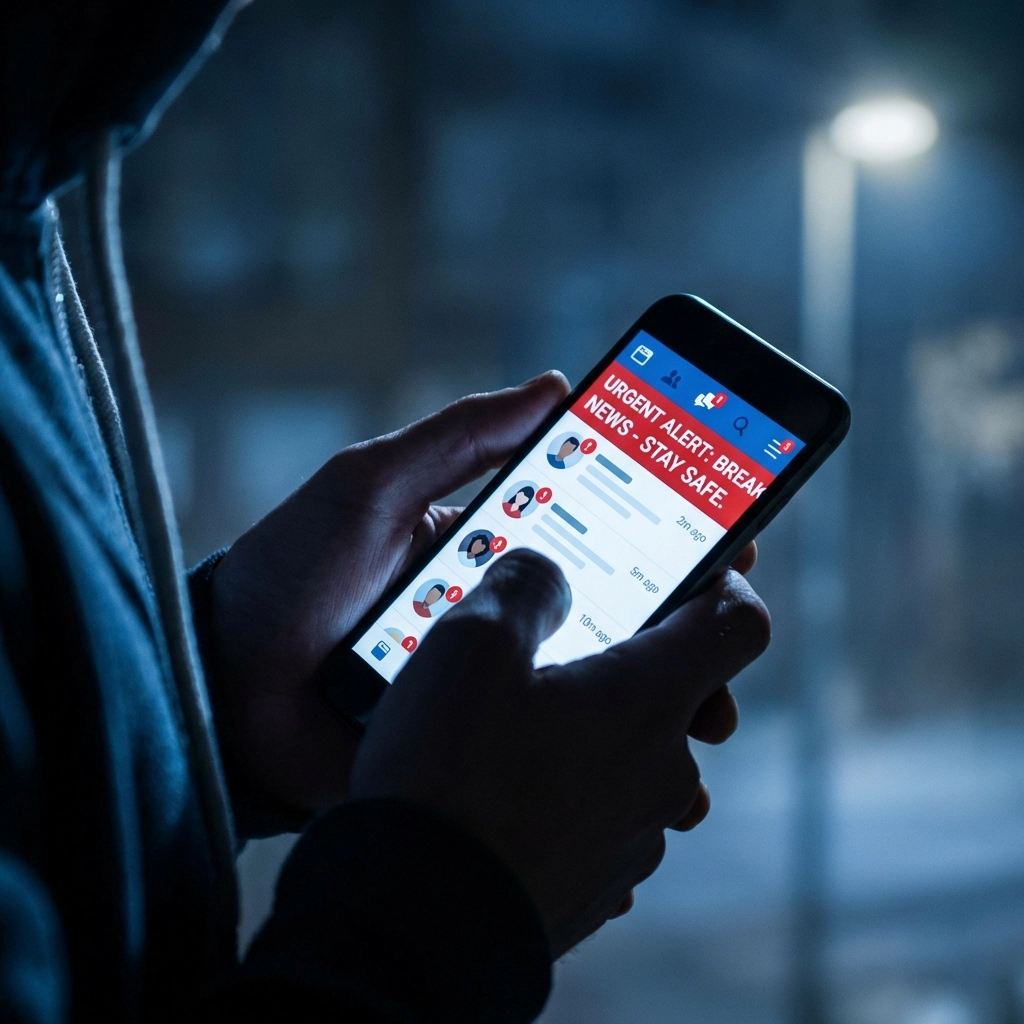 Close-up of smartphone with urgent social media alerts, illustrating suspense over transfer portal news