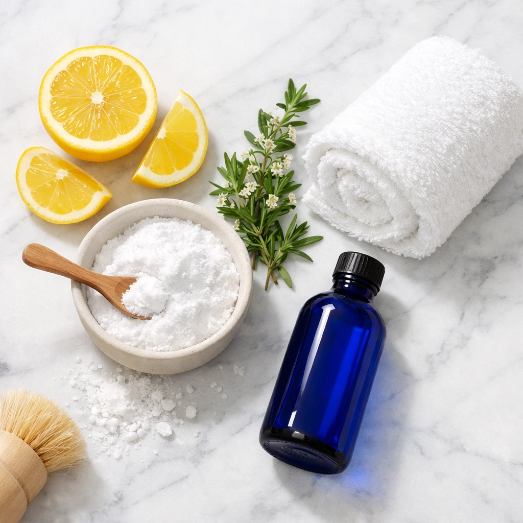 Fresh lemons and natural ingredients for non-toxic eco-friendly house cleaning in Marblehead.