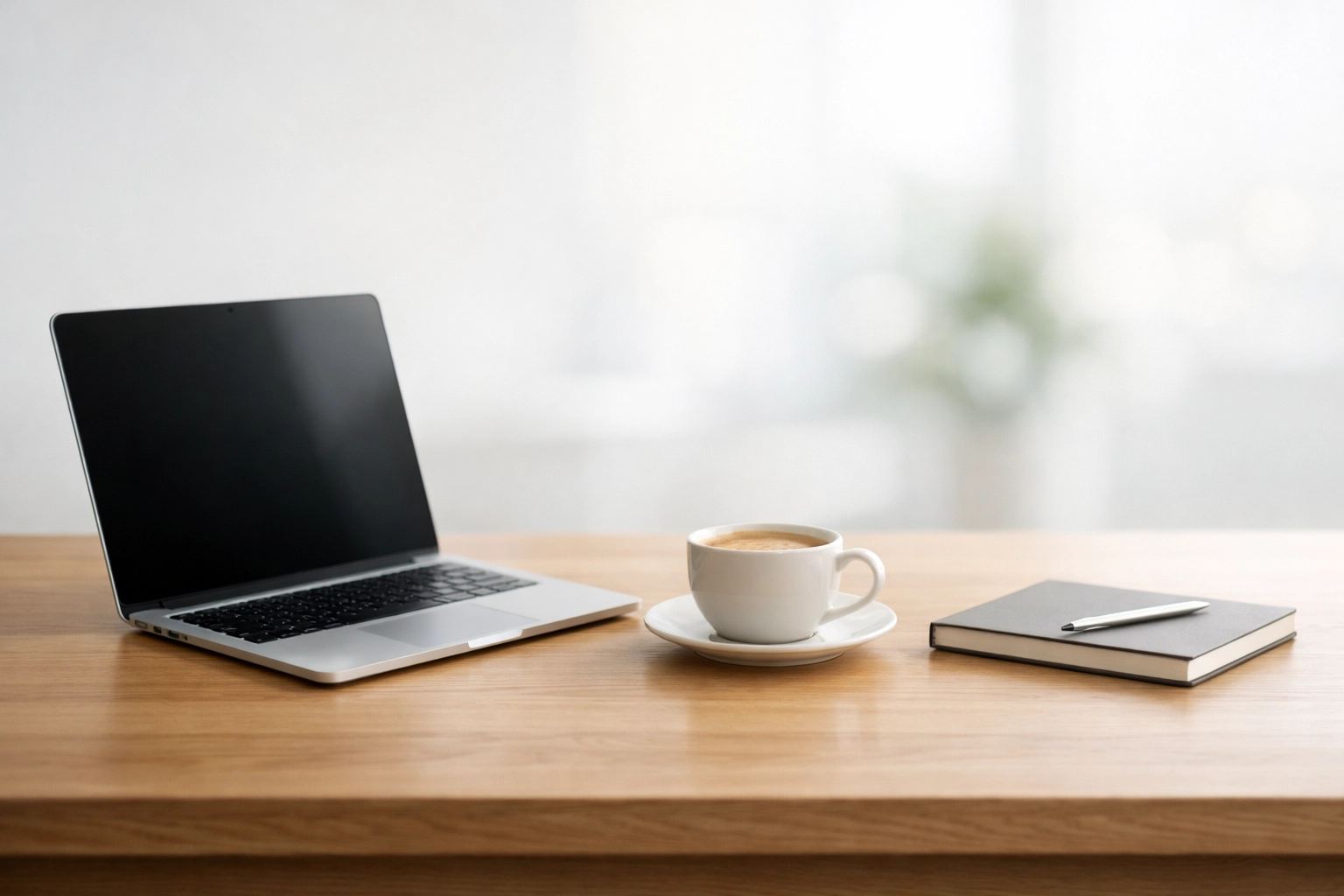 Minimalist workspace with a laptop representing efficient CRM workflows and streamlined sales pipeline automation.