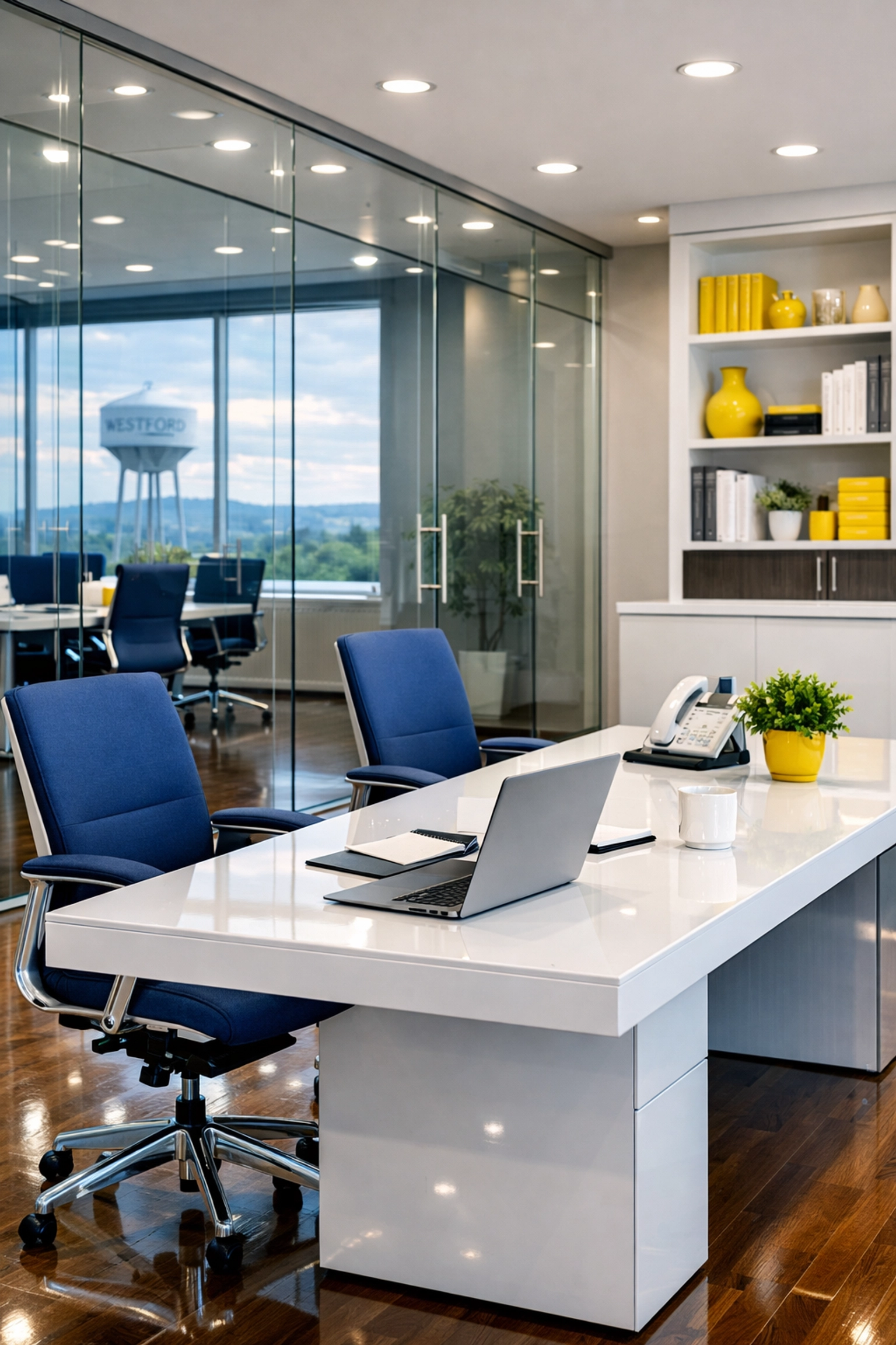 Sanitized office space in Westford showcasing the quality of weekly house cleaning in Westford.