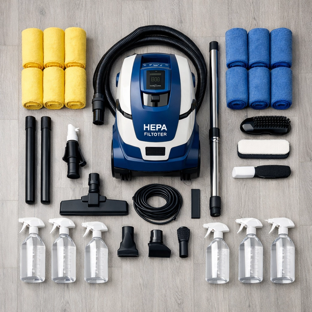 Professional grade equipment used by the best house cleaning services MA for deep cleaning.