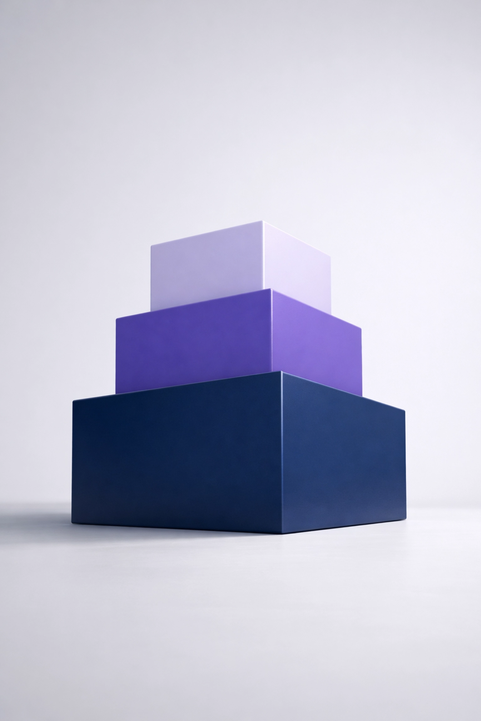 Three stacked blocks representing the key pillars of technical SEO, content, and brand authority.