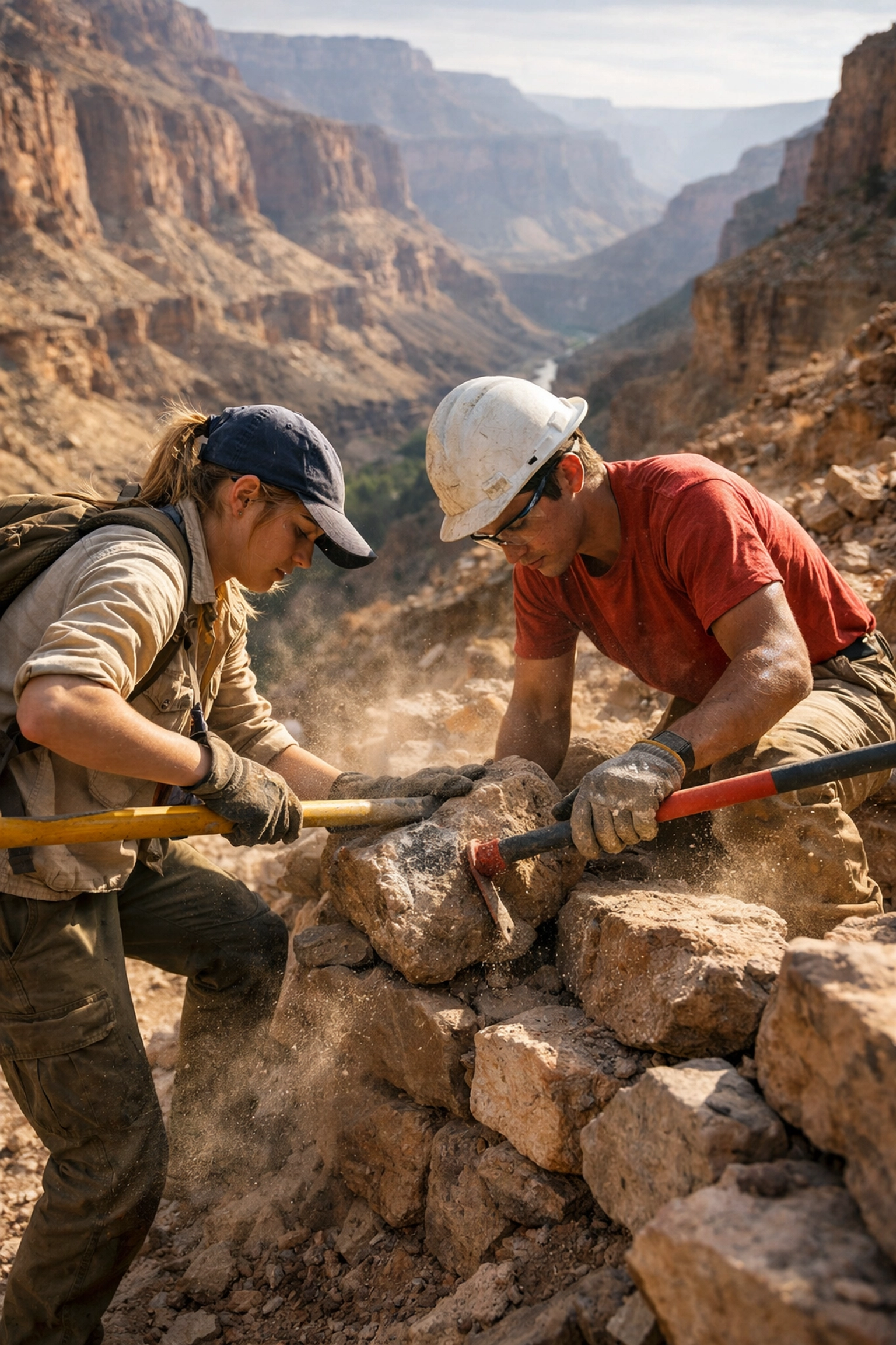 Students participate in conservation service projects on a Grand Canyon student service trip.