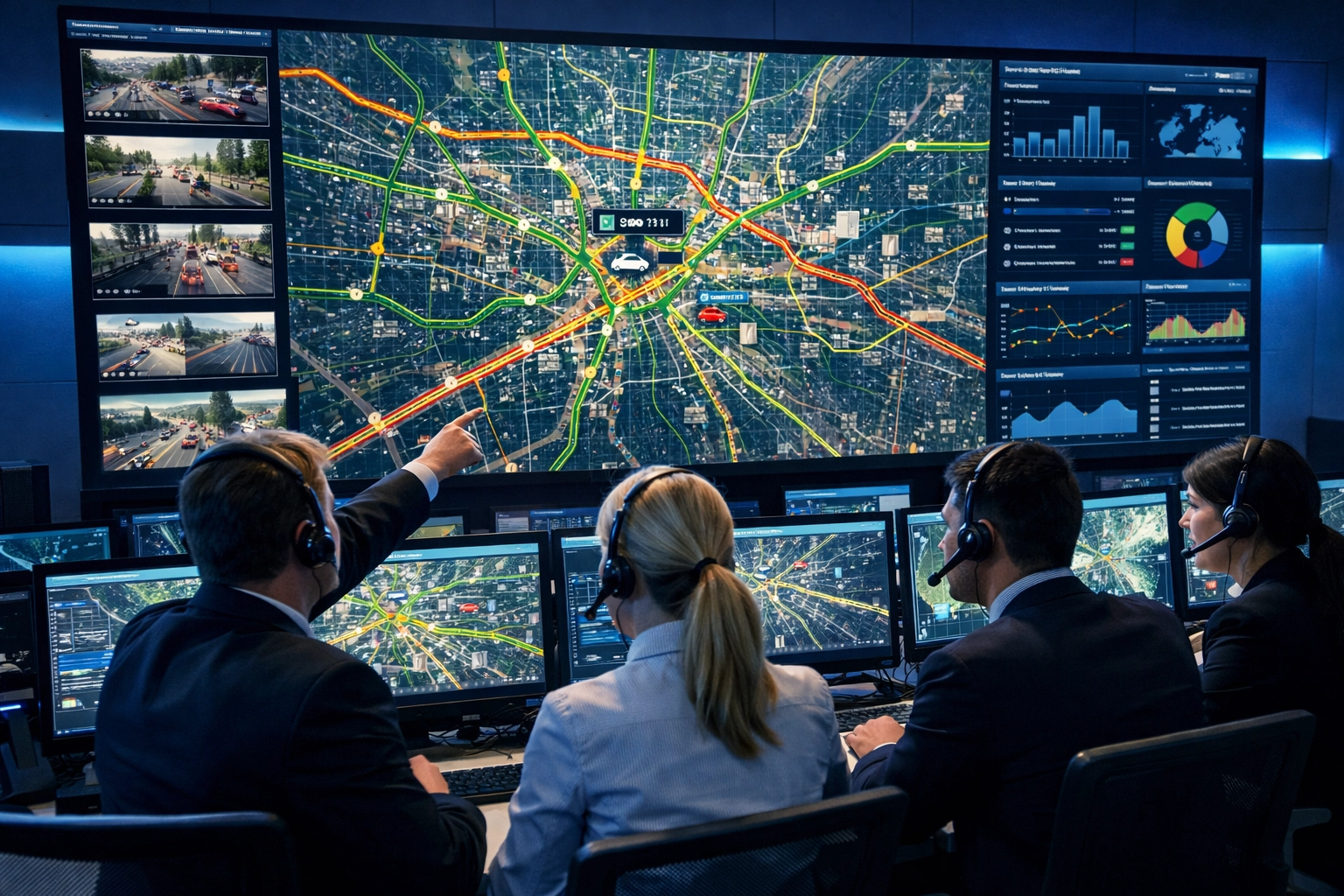 PRESS RELEASE: 7 Critical Super Bowl Transportation Mistakes Costing Companies $50K (And How to Fix Them) Transportation command center monitoring real-time traffic routes and GPS tracking for Super Bowl logistics