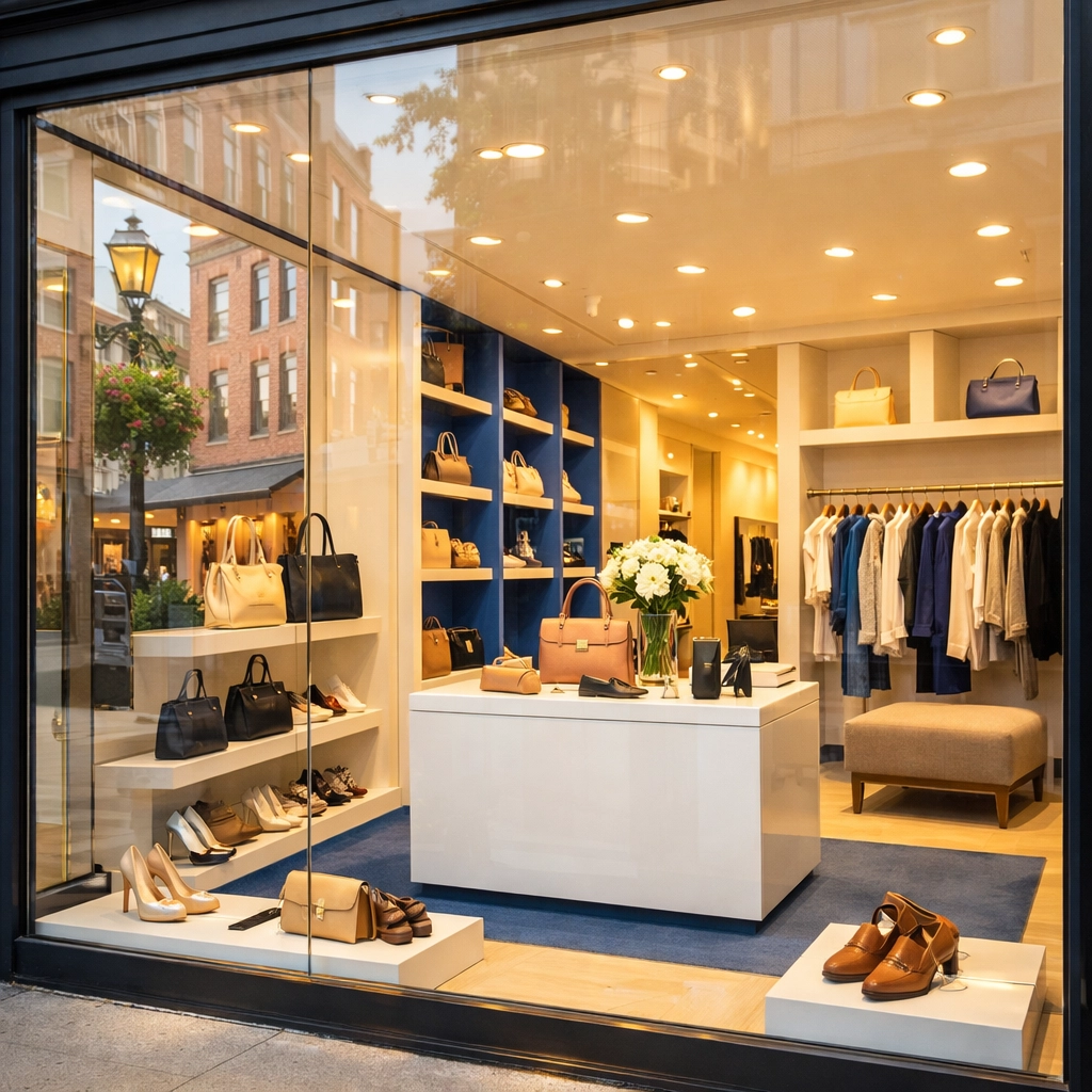 Clean retail storefront in Stoughton with crystal clear windows and an organized interior ready for customers.