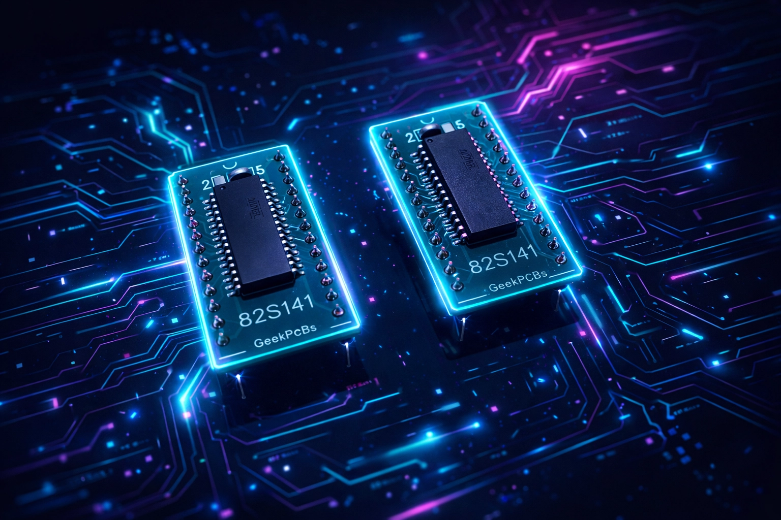 Modern SMD 82S141 decoder replacement for Williams Defender arcade machine boards.