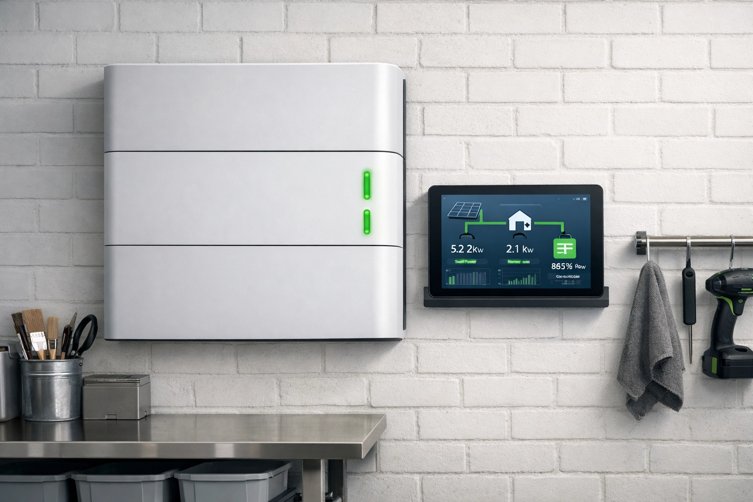 Sleek solar battery storage and energy monitoring system for homes in Ferndown and Christchurch.