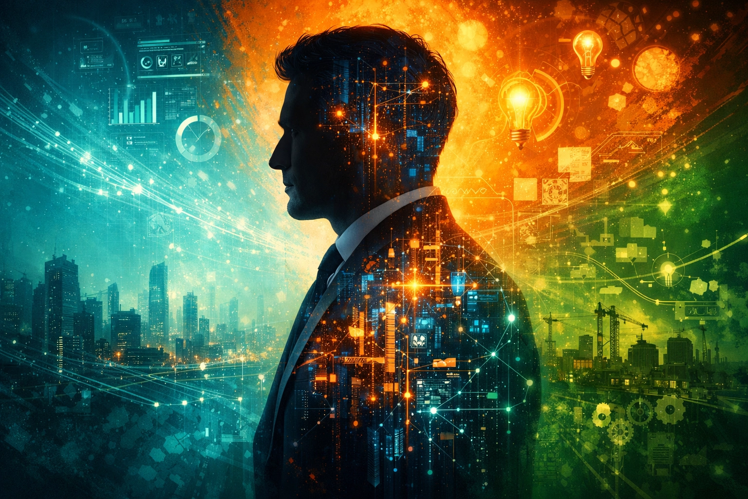 Strategic leader managing complex corporate cultures and analytical data as a fractional executive.