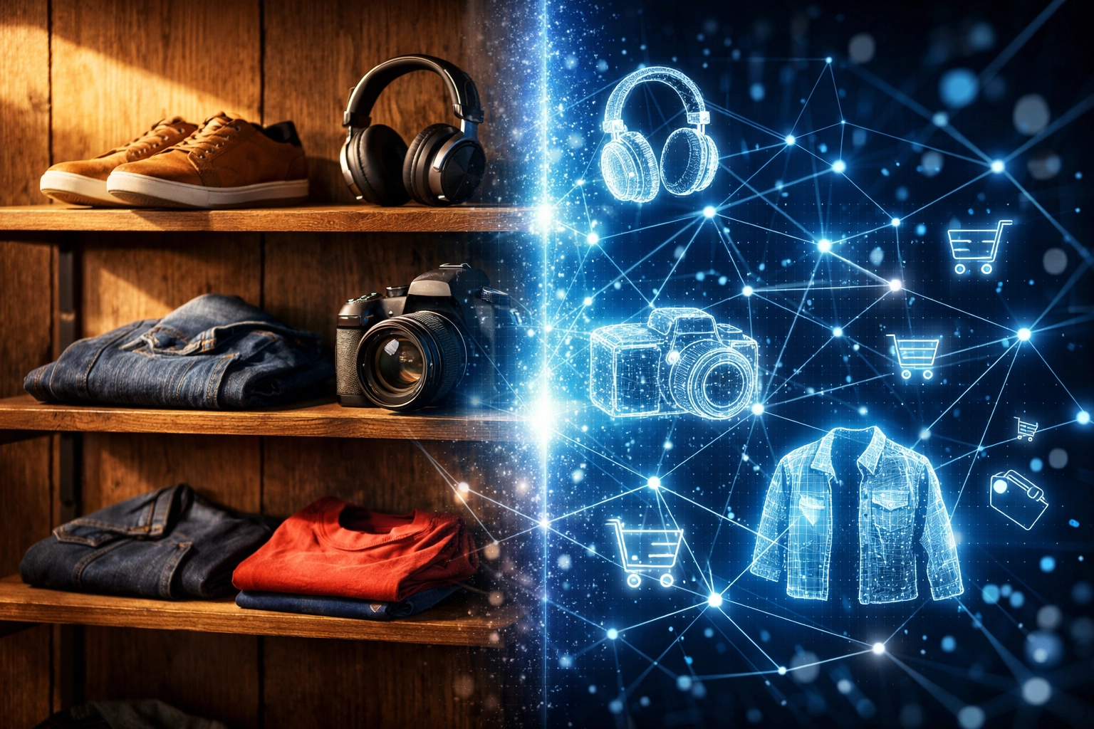 Physical retail products transforming into AI-readable data network for agent-based commerce