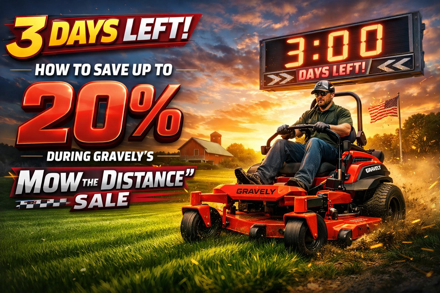 [HERO] 3 Days Left! How to Save Up to 20% During Gravely’s "Mow the Distance" Sale