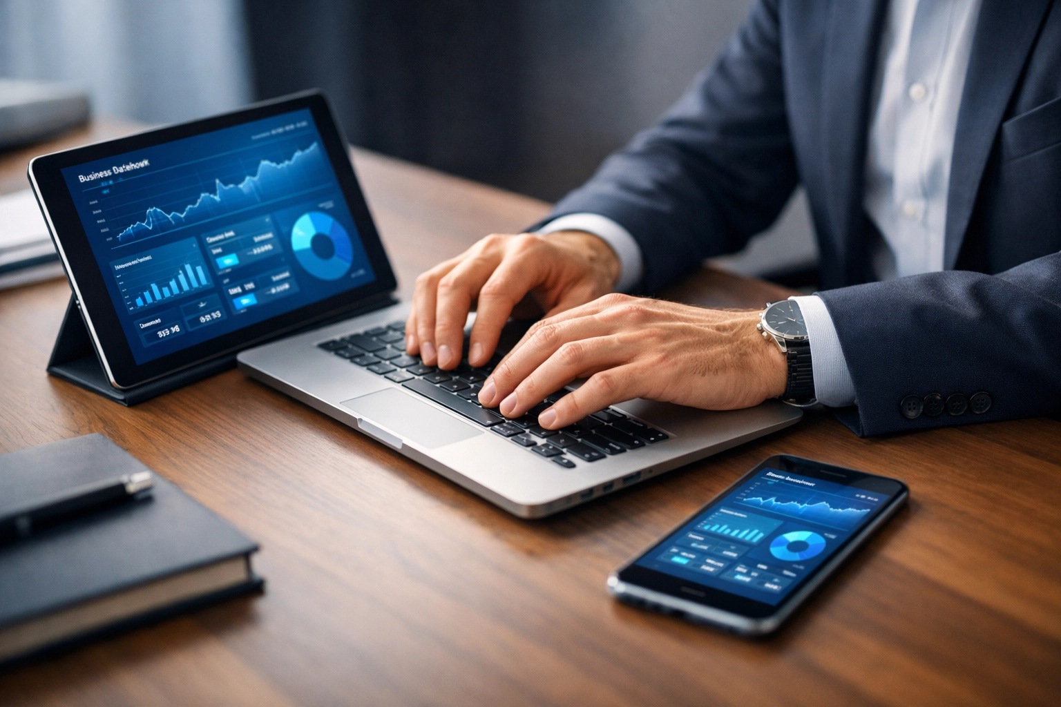 Executive leader actively using technology demonstrating change management by example