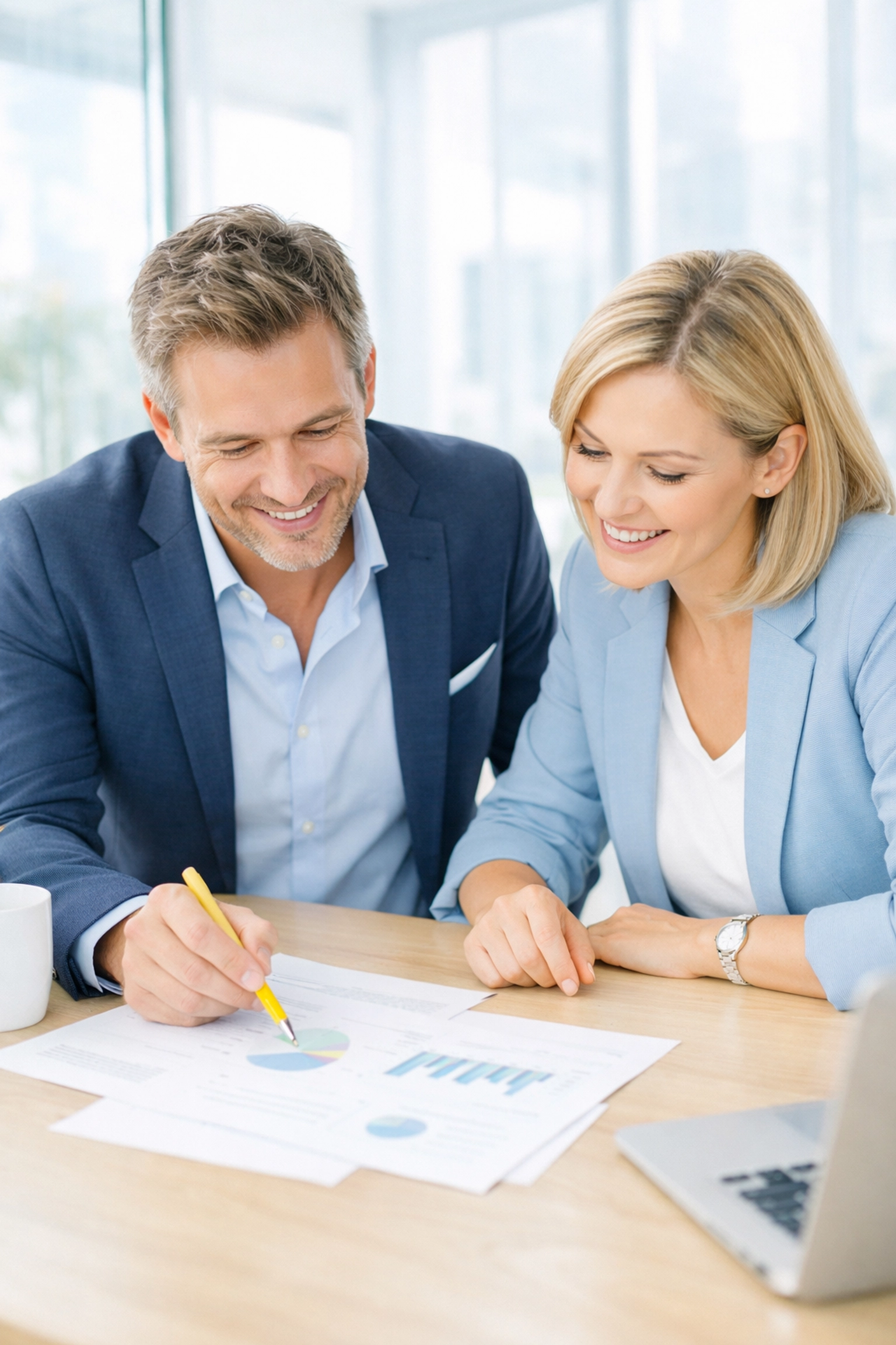 Fundraising professionals collaborating to identify major gift prospects through donor engagement survey results.