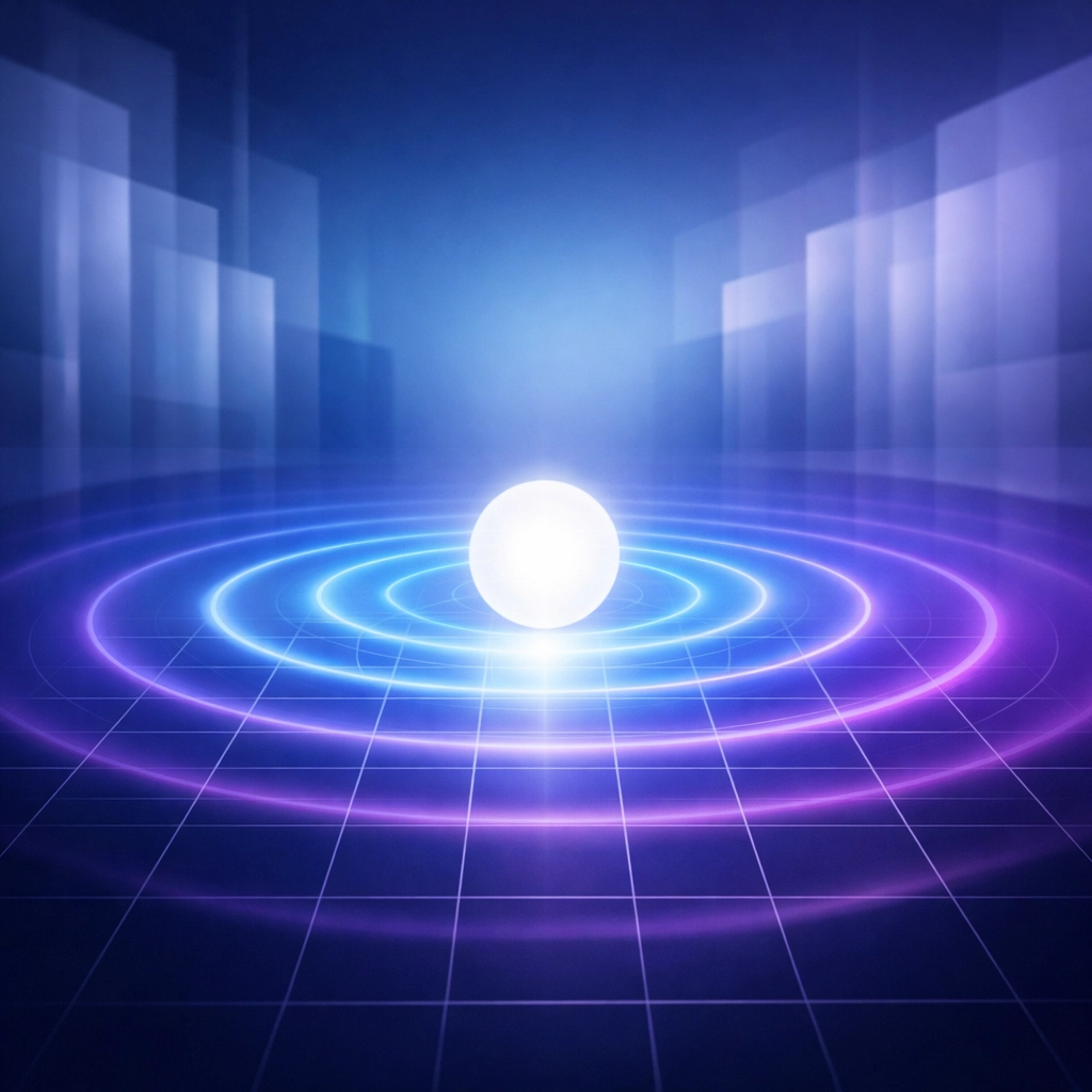 Radiating light waves symbolizing the positive ripple effect of clear communication and professional confidence.