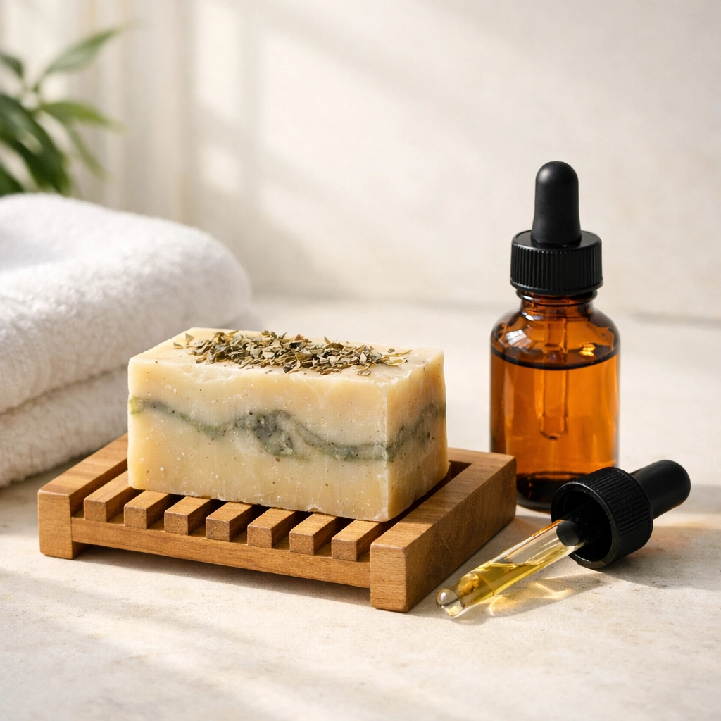 Specialized Megan's Miracle soap bar and infusion vial for the Morgellons recovery protocol.