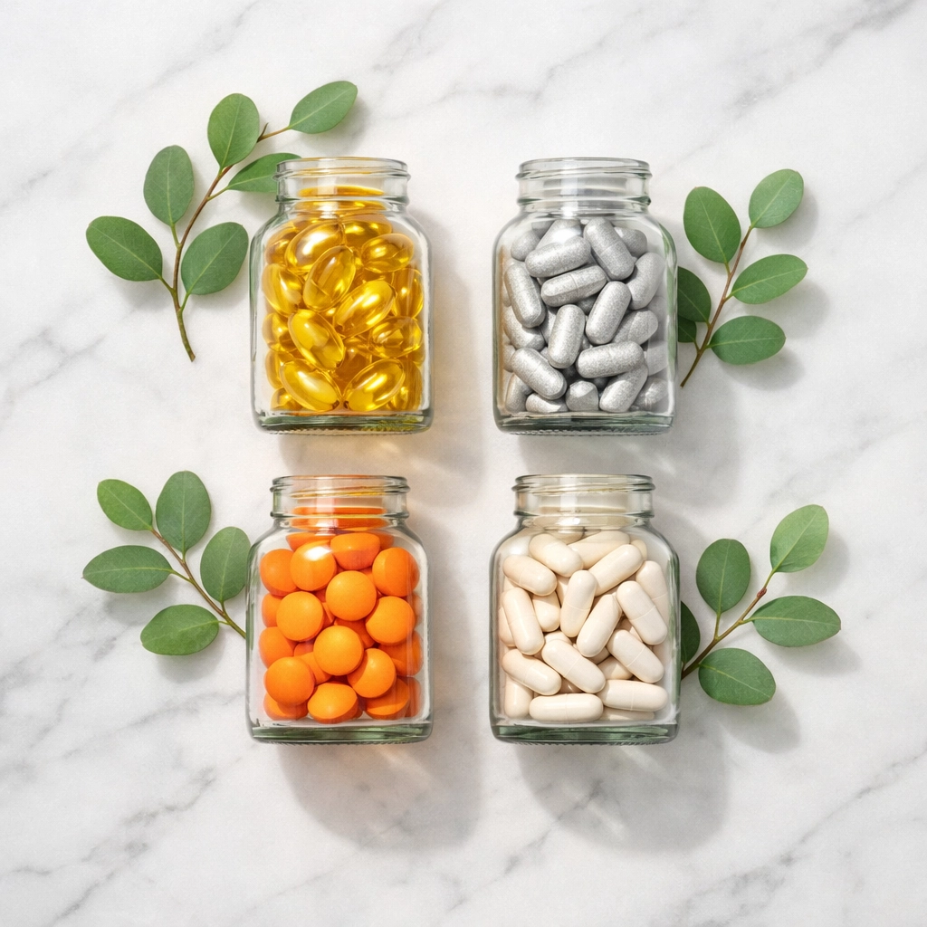 Essential immune supplements vitamin D zinc vitamin C and probiotics for preventative health