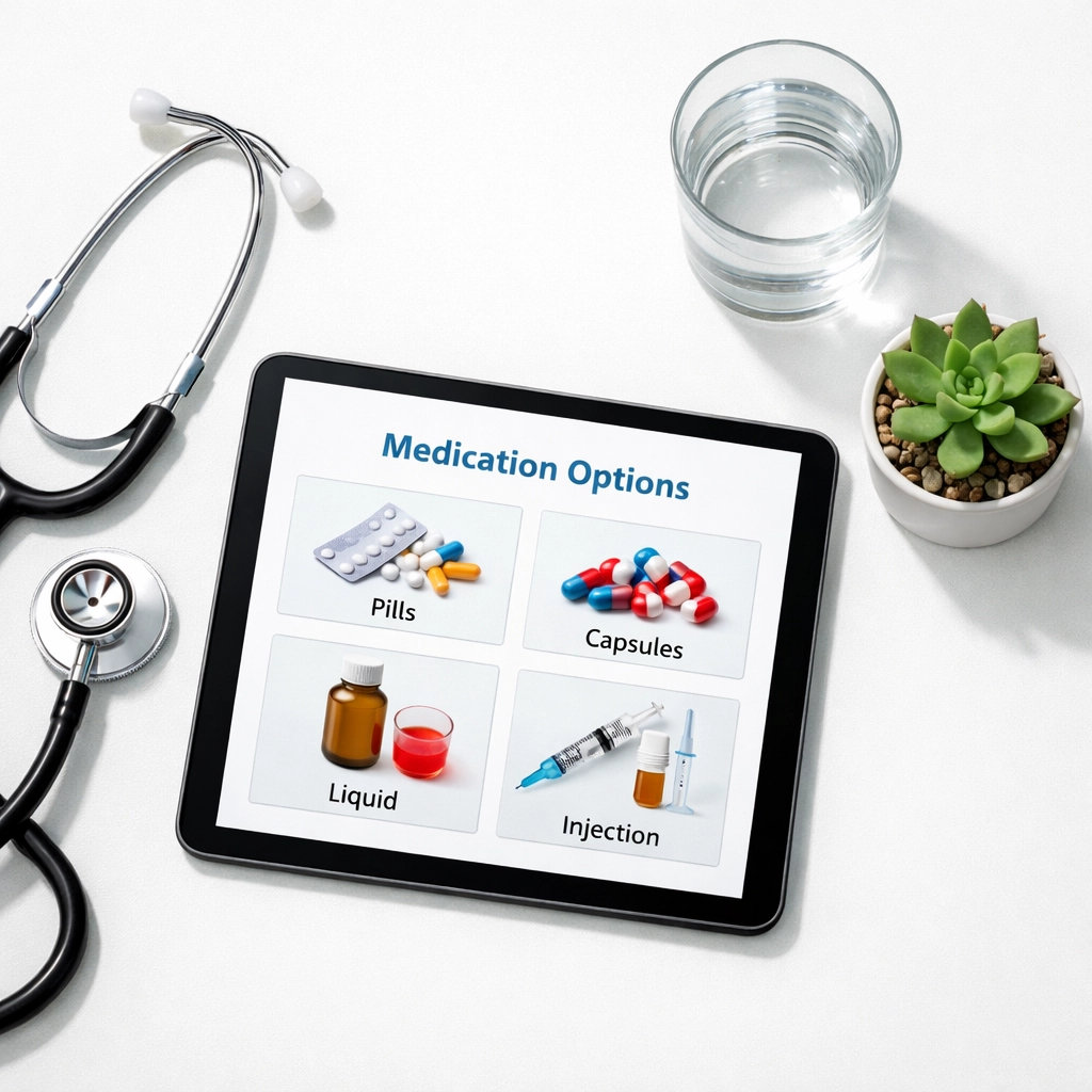 Medical consultation setup for discussing Wegovy alternatives and weight loss medication options