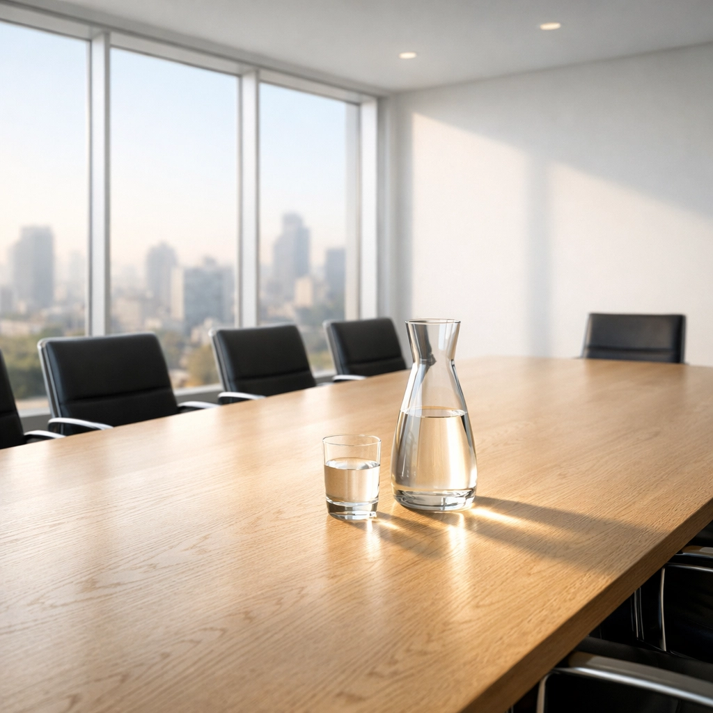 A professional minimalist boardroom for making strategic decisions on GSA Schedule SIN alignment.