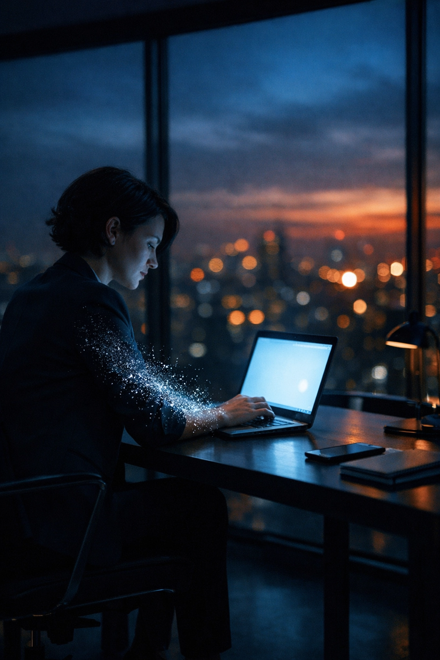 A professional at a desk representing how a sedentary lifestyle can lead to silent bone density loss.