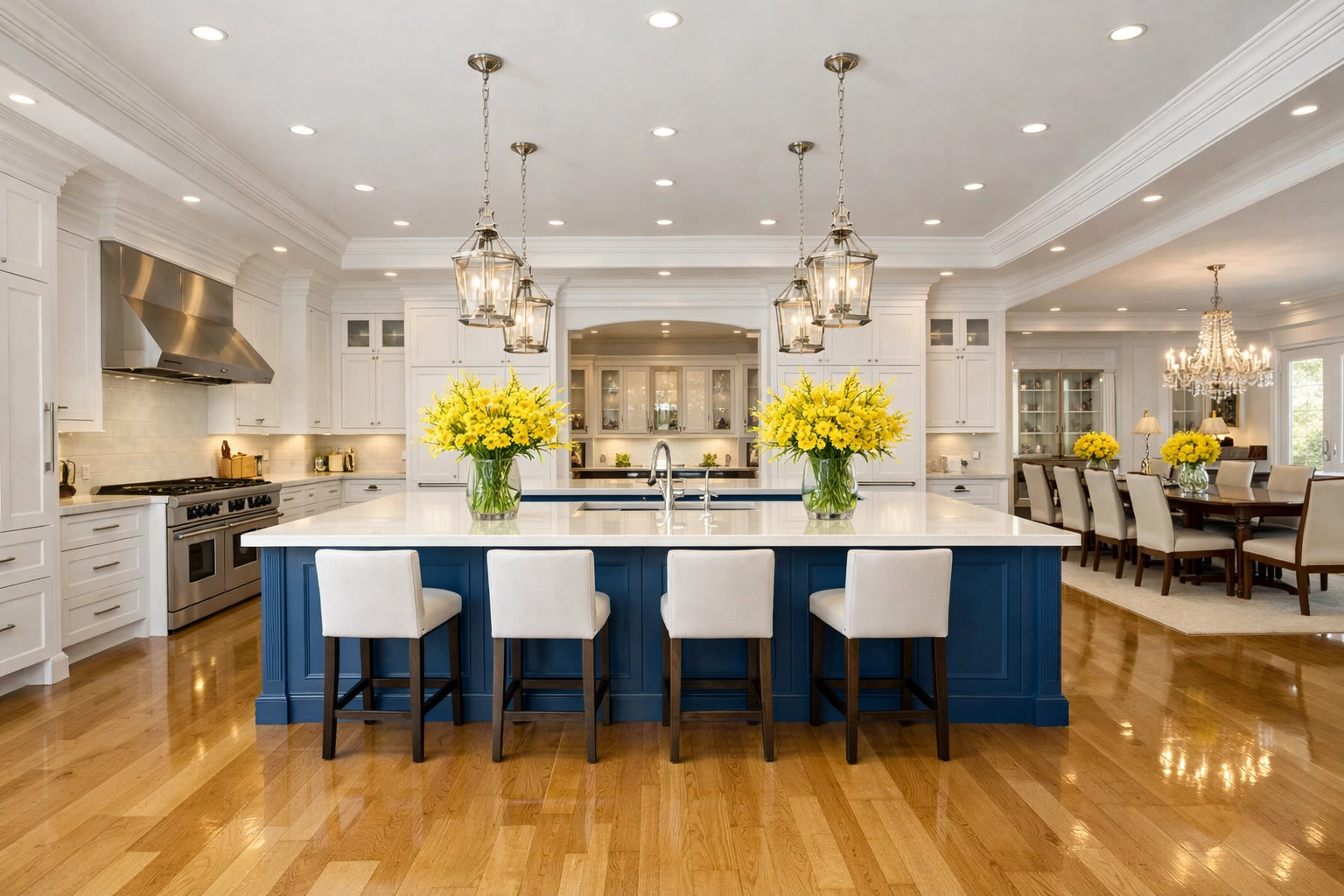 Impeccably clean Hingham kitchen, demonstrating professional luxury home maintenance Hingham.