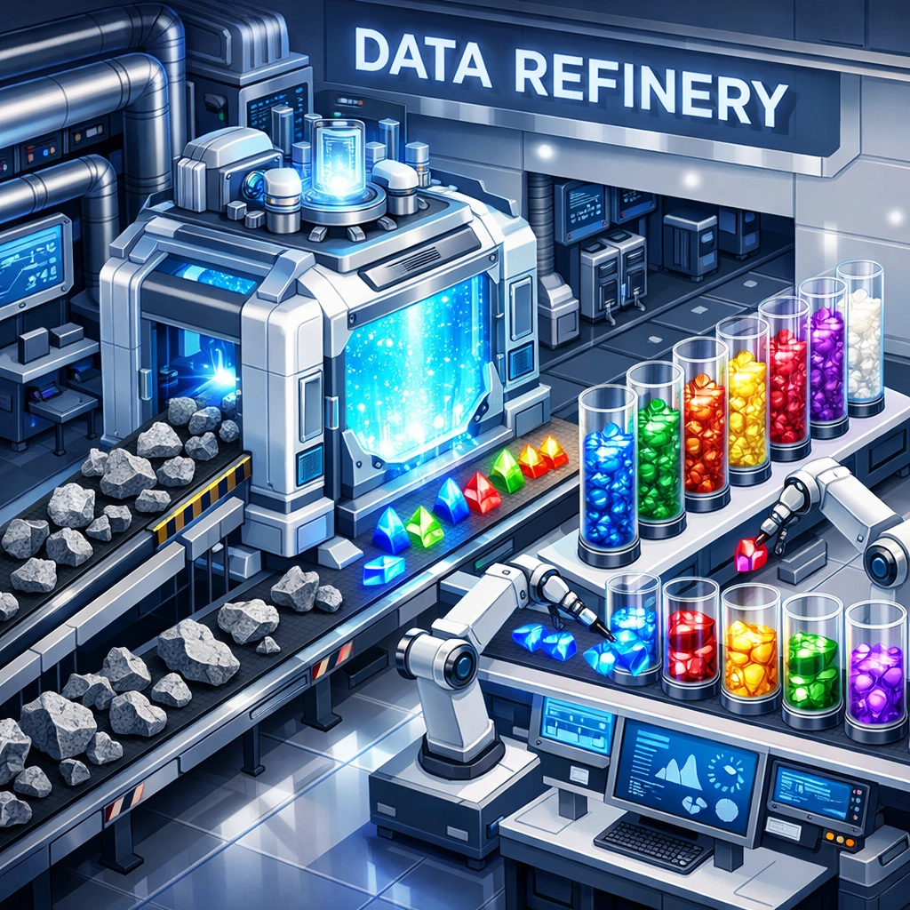 A digital refinery turning raw business data into organized insights for custom Zoho workflows.