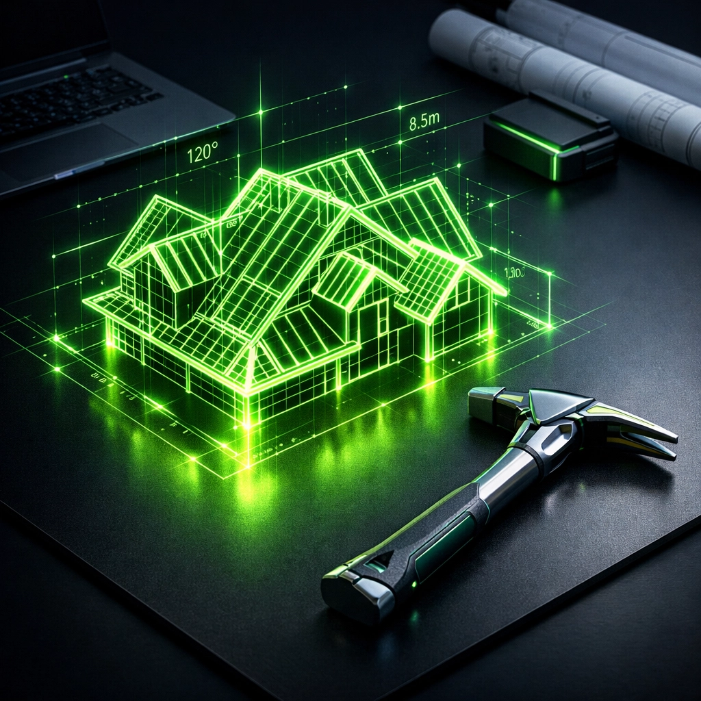 Conceptual roofing project blueprint symbolizing professional directory data for Missouri roofers.