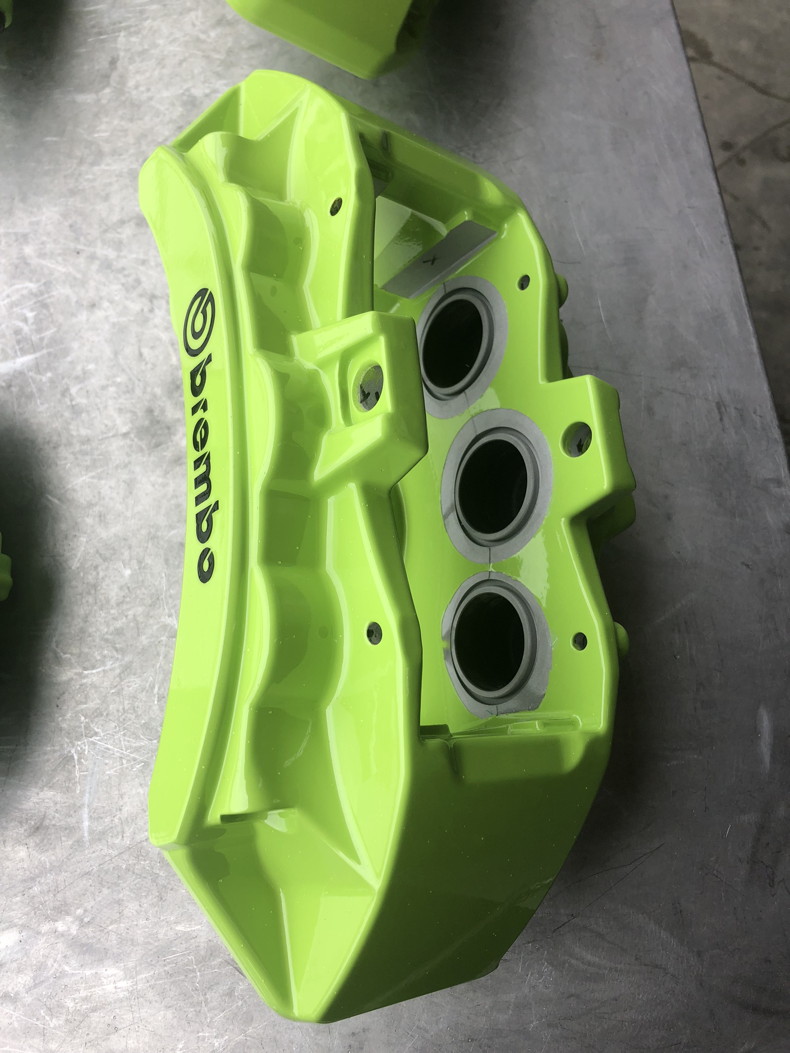 6-piston // The massive 6-piston Hellcat front caliper, the ultimate in Mopar braking performance with its huge clamping area