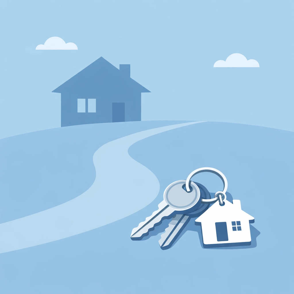 Llaves de casa nueva simbolizando el éxito al arreglar mi crédito para ser dueño.