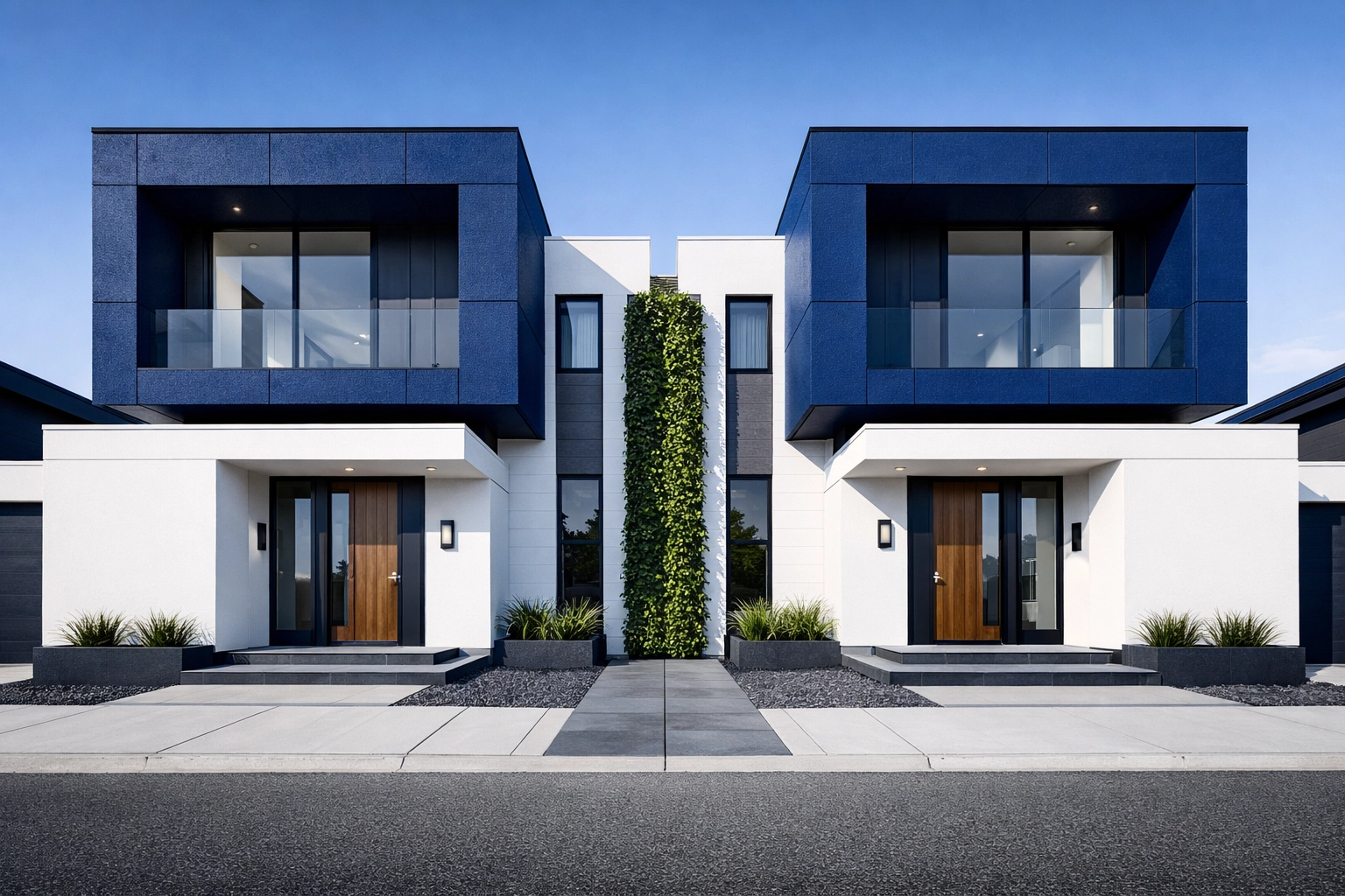 Modern dual occupancy home featuring two independent entrances for high-rental yield investment.