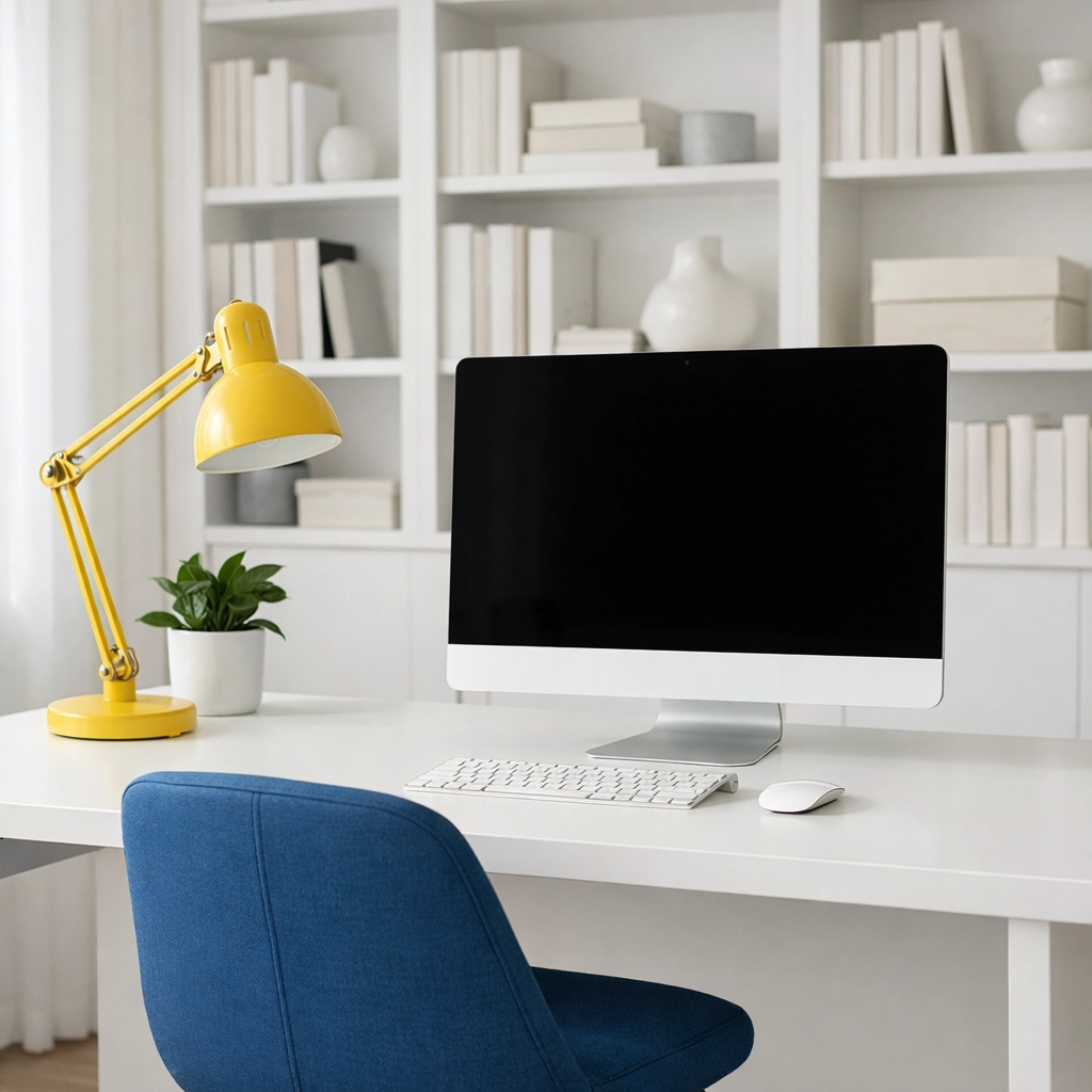 Clean and organized home office in Westborough, MA, maintained by professional cleaning experts.