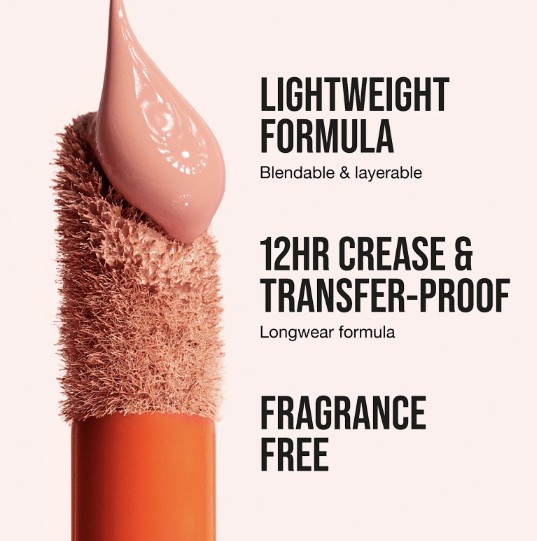 Close-up of makeup applicator with creamy product for seamless blending