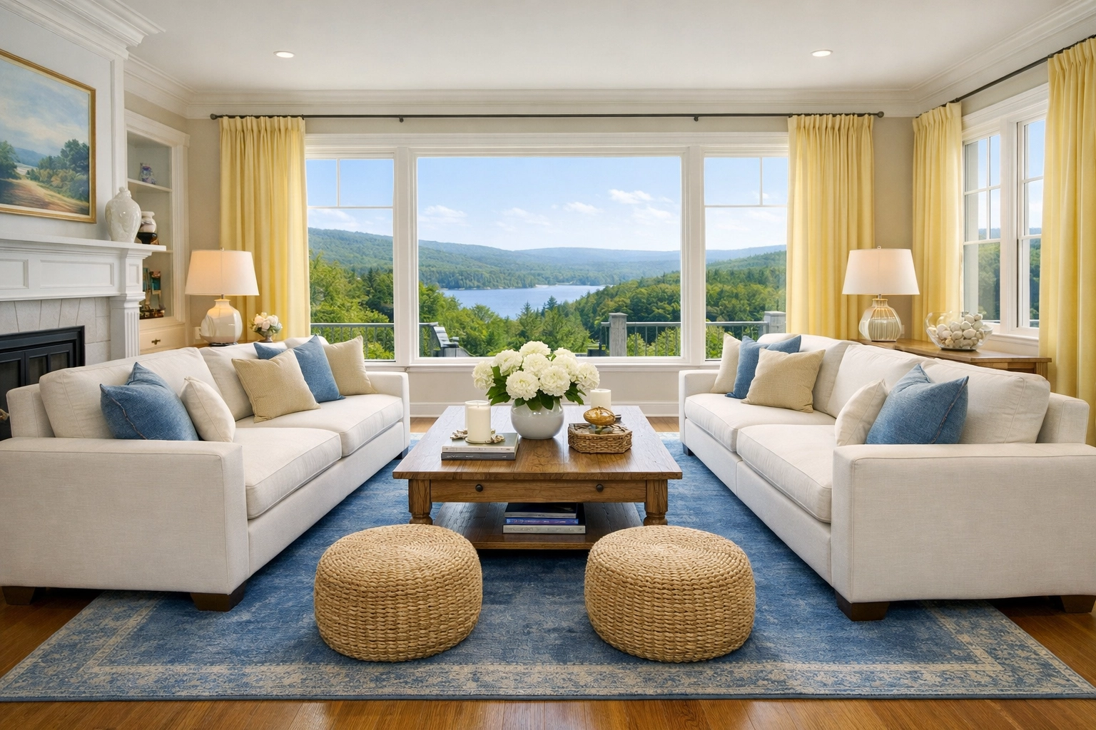 A clean, peaceful living room in Clinton, MA serviced by high-end professional cleaners.