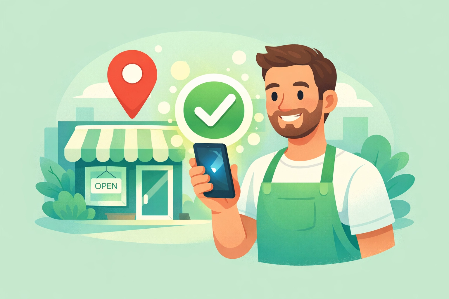 Venice business owner with verified Google Business Profile and map location pin