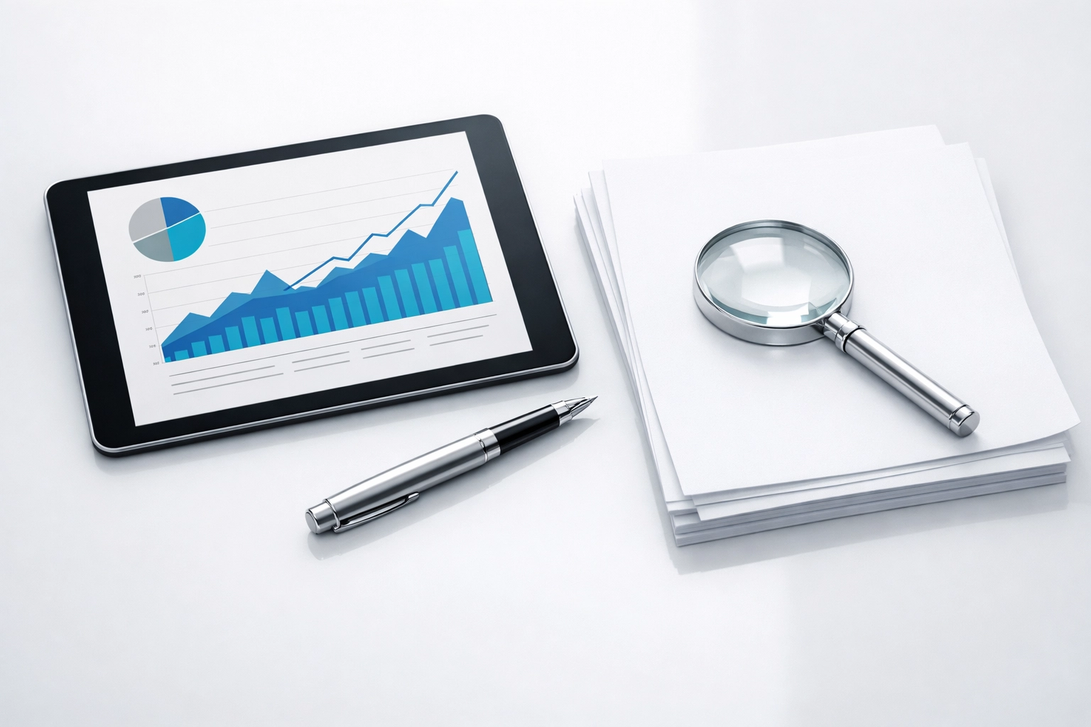 Professional workspace with financial graphs and documents for CIT return filing and tax documentation in Vietnam.