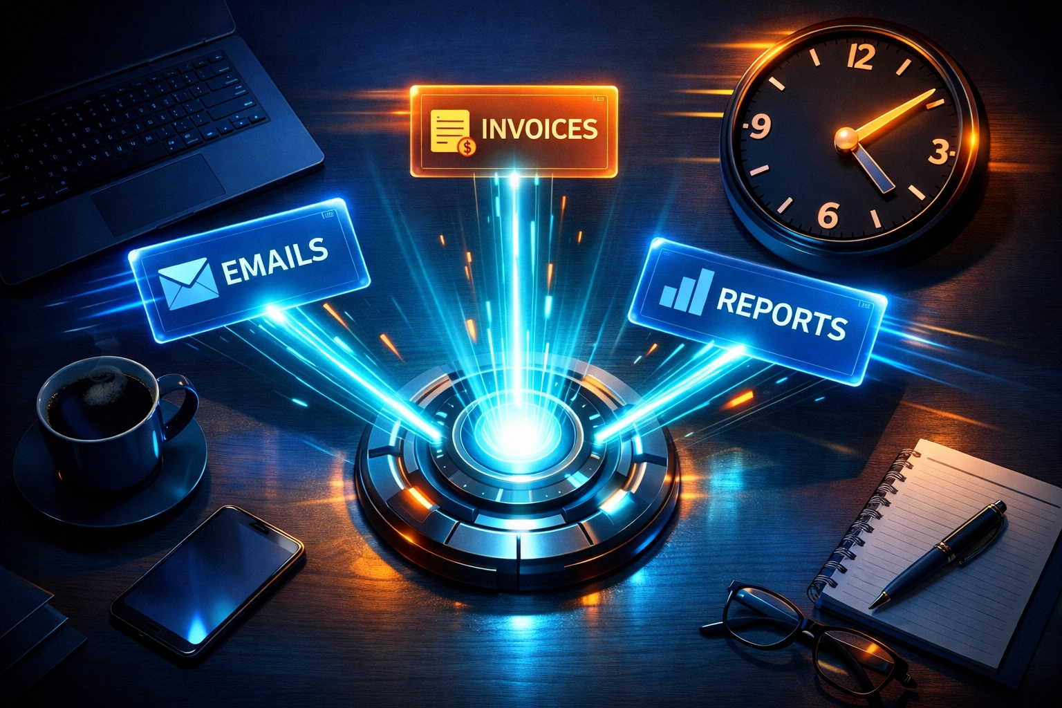 5 Steps to Automate Business Processes Without Hiring a Developer (Easy Guide for Small Teams) 2 Business automation hub centralizing repetitive tasks to save time for small teams