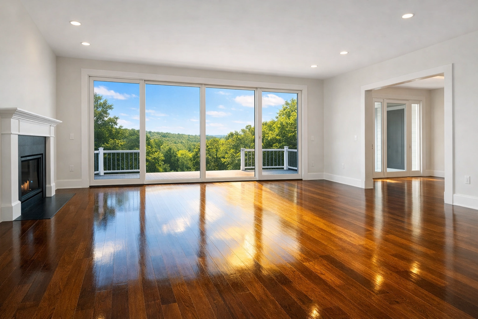 Luxurious MetroWest living room ready for move-in after professional deep cleaning services.