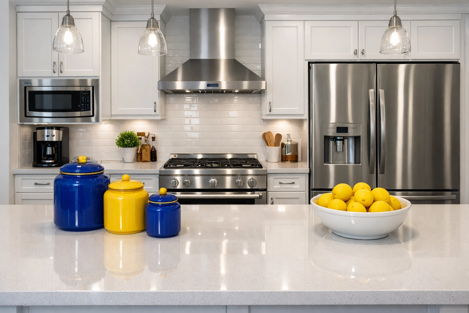 Spotless residential kitchen in Leominster MA after a professional deep cleaning service.