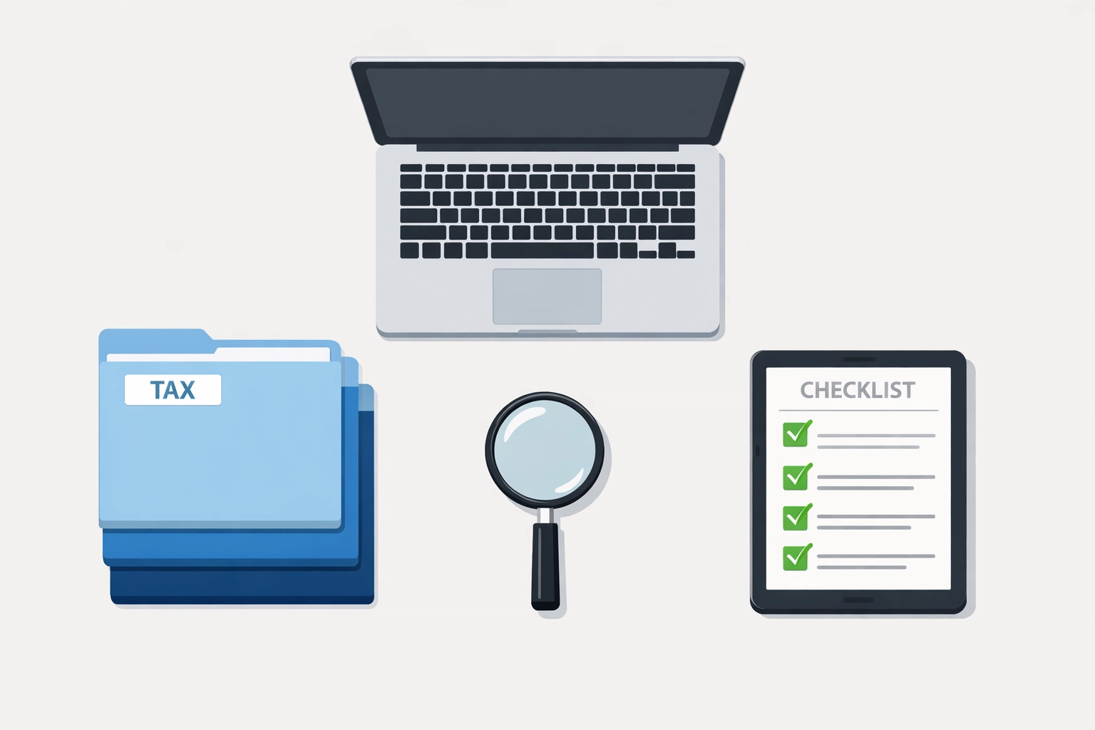 Organized workspace with a checklist for efficient tax preparation in New Haven.