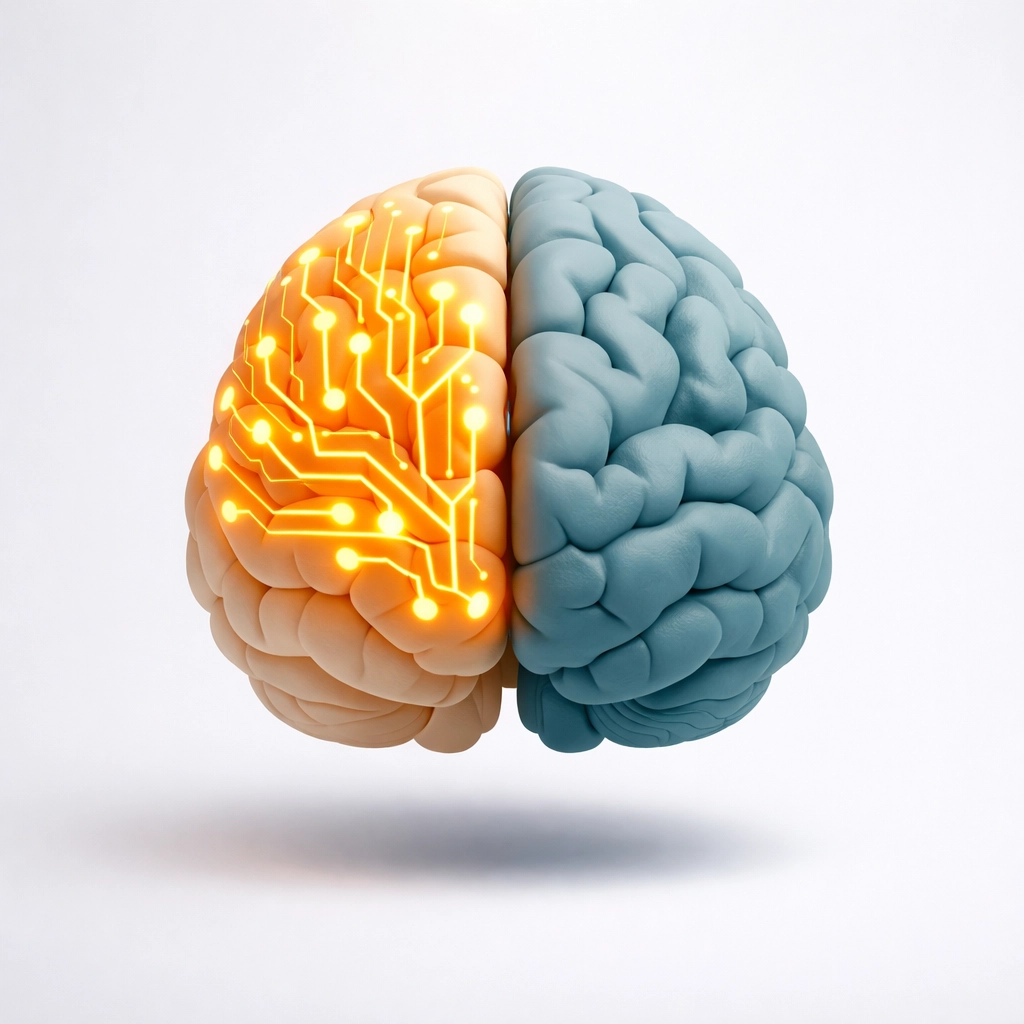 Brain illustration showing ADHD dopamine pathways and neurological differences in neurodivergent adults