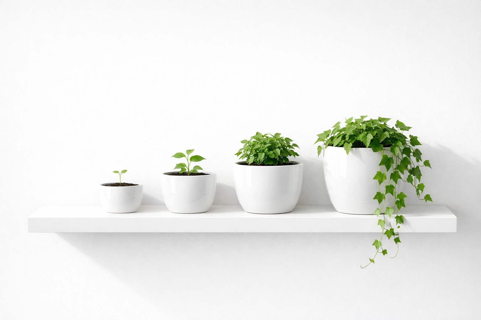 Row of plants in varying growth stages illustrating the stages of the customer buyer journey.