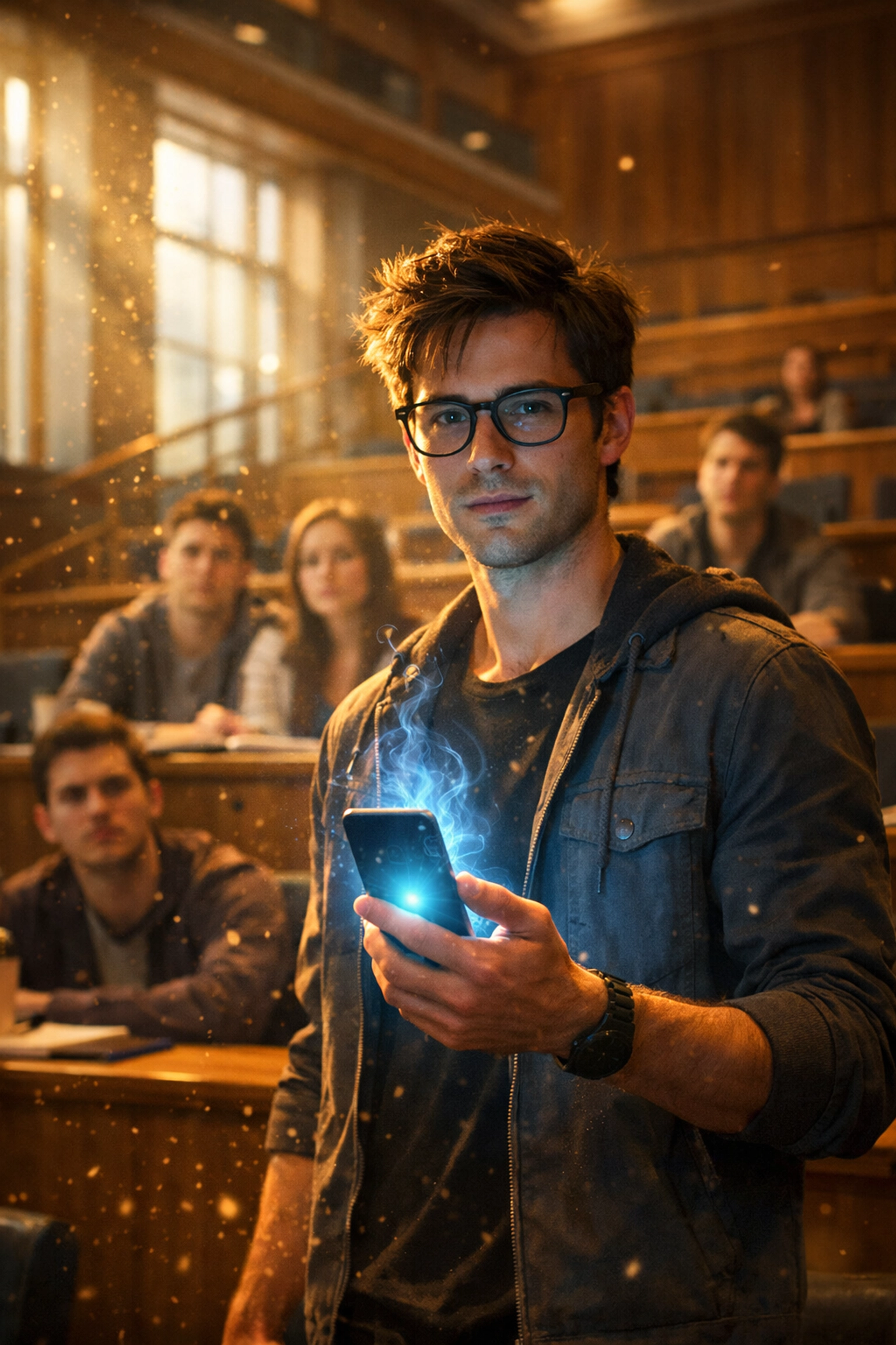 Evan Spiegel pitching the concept of ephemeral content to students at a university lecture hall.