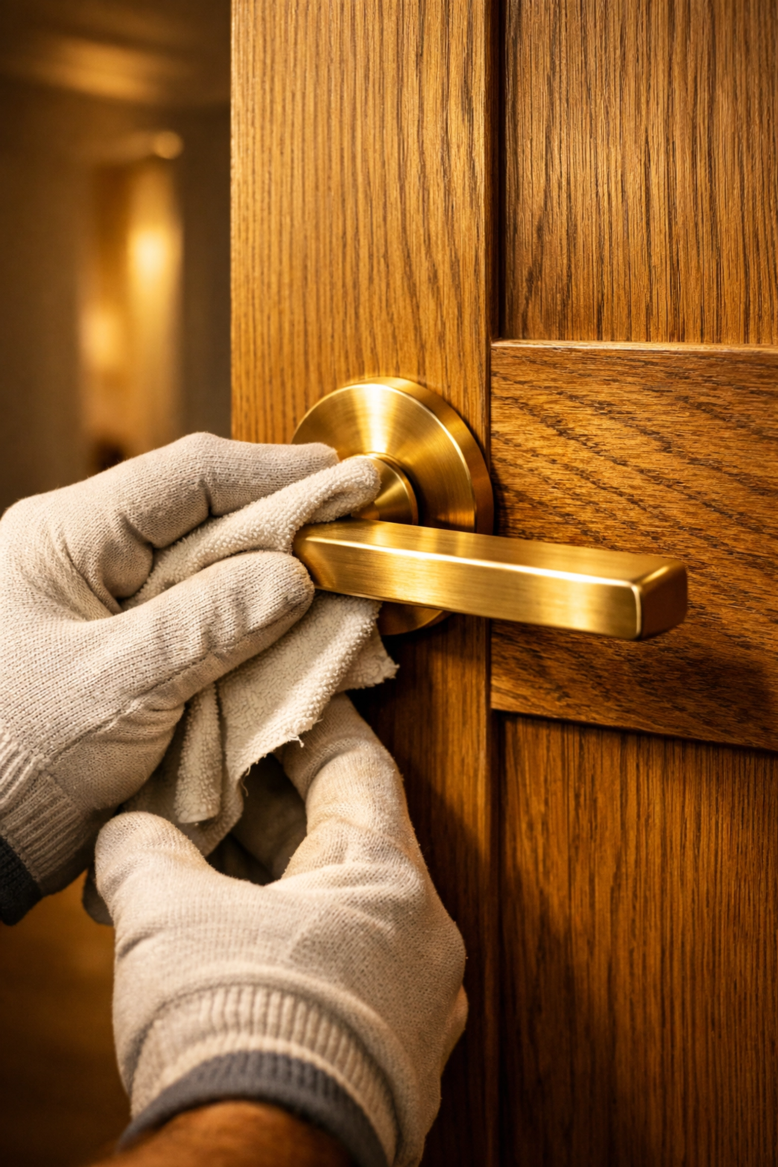 A professional builder in Bognor Regis completing the final details of a high-end luxury home renovation.