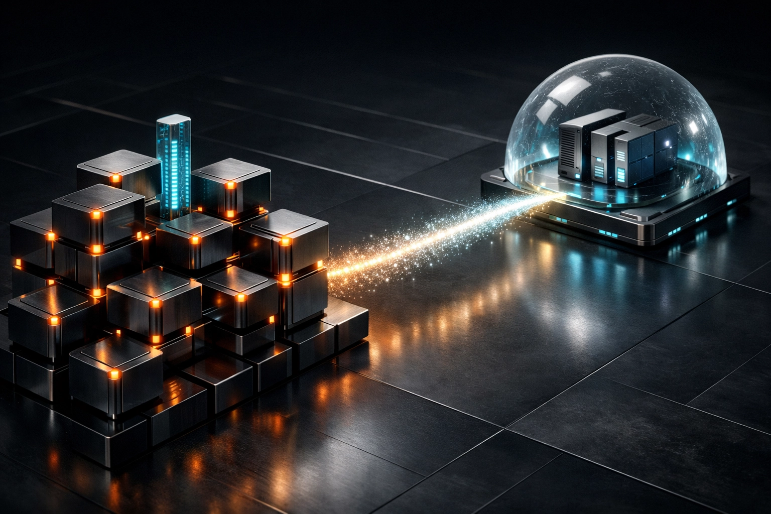 Redundant off-site cloud storage architecture representing the future of WordPress security and resilience.