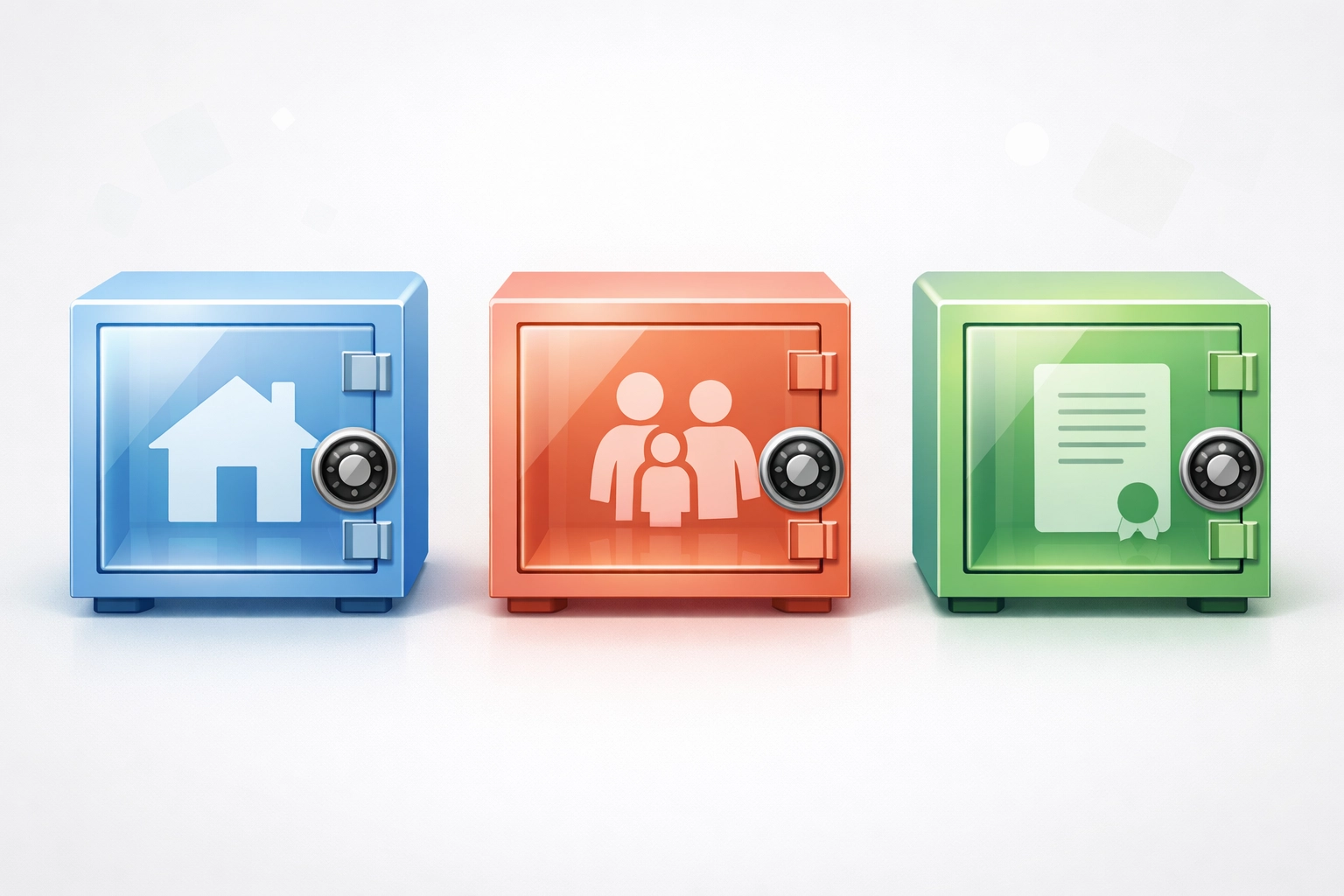 Three types of asset protection trusts for UK homeowners illustrated as secure containers